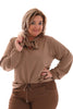 Travel blouse met strik uni camel