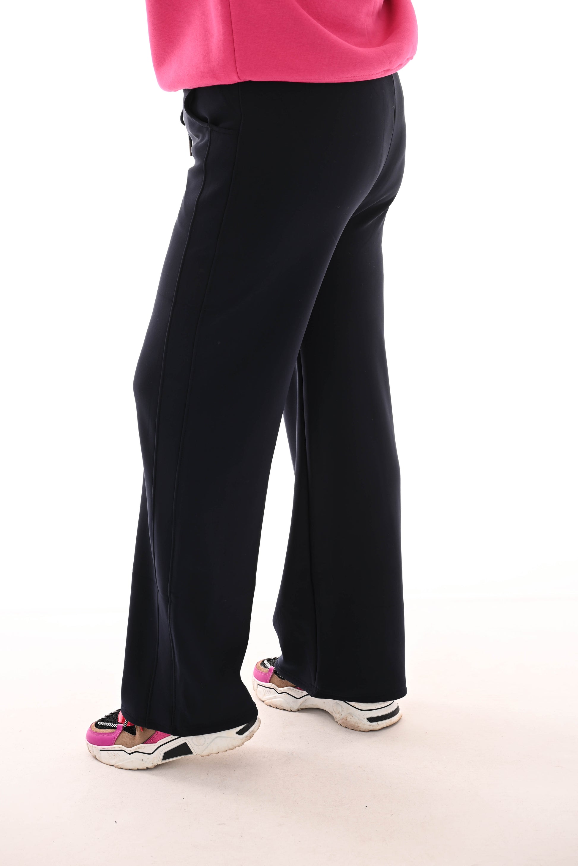 Straight leg joggingsbroek met thermo marineblauw