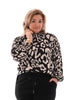 Top turtle neck panter zwart/wit