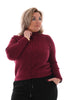 Trui turtle neck met vlecht bordeaux