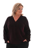 Top v-hals lurex rood