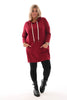 Sweater dress capuchon bordeaux