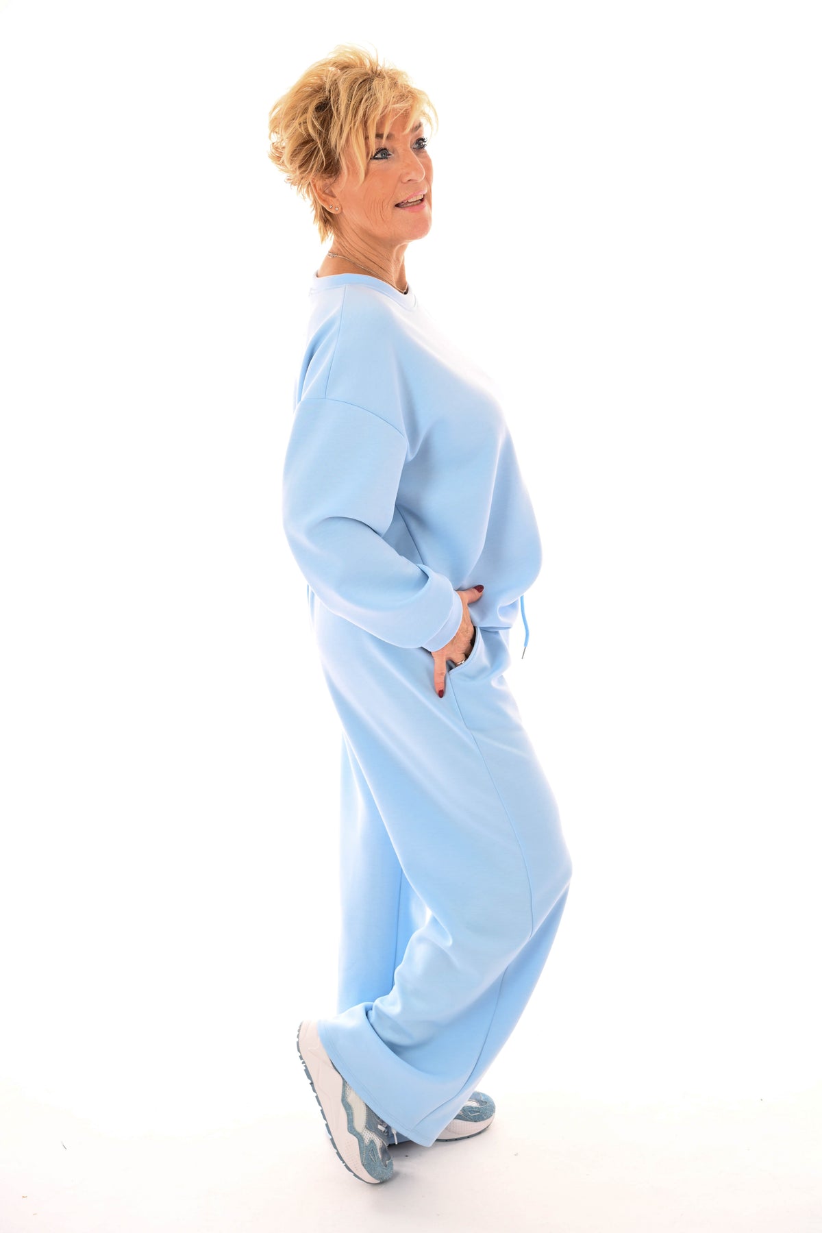 Tweedelig pak applicatie dress for yourself lichtblauw