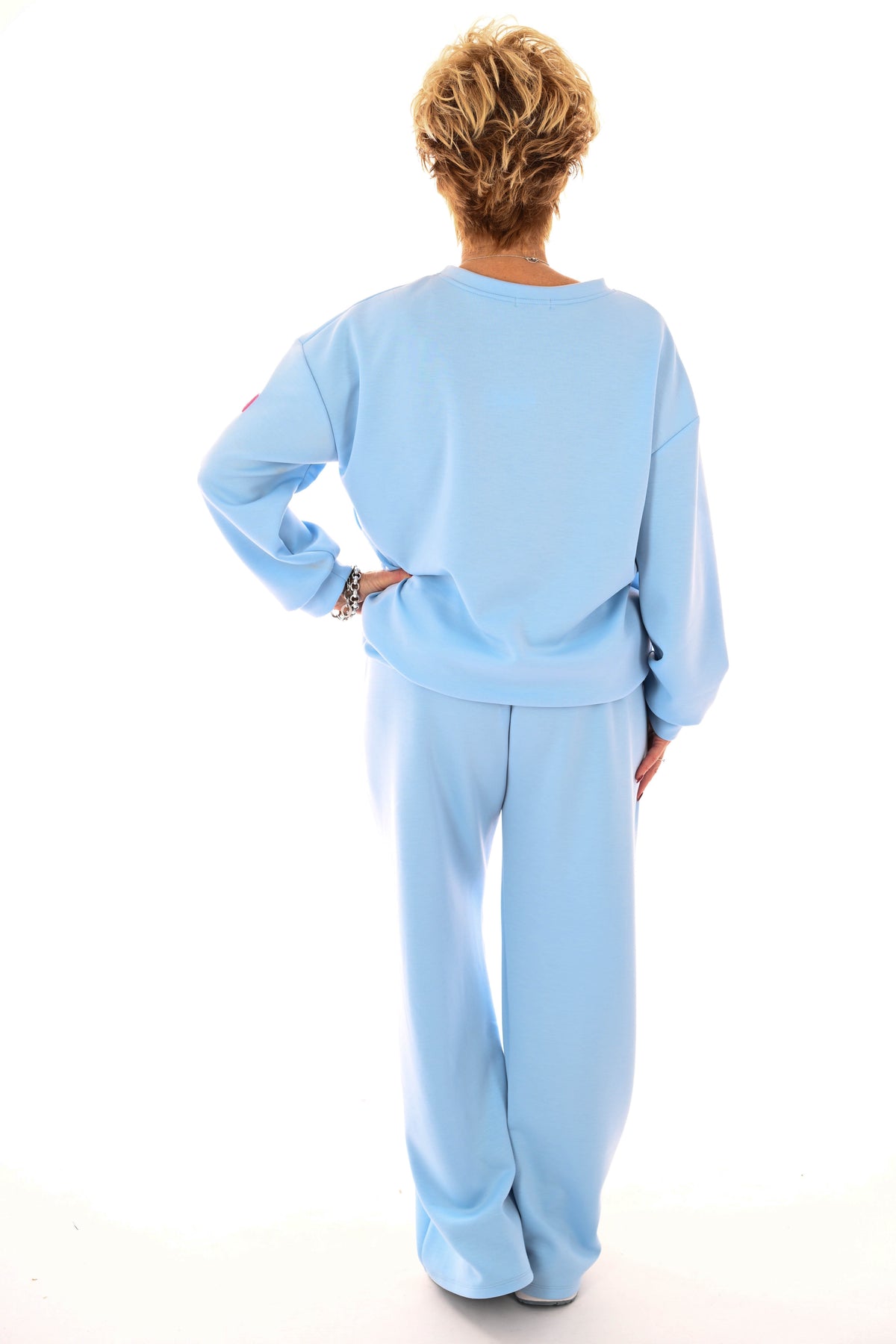 Tweedelig pak applicatie dress for yourself lichtblauw