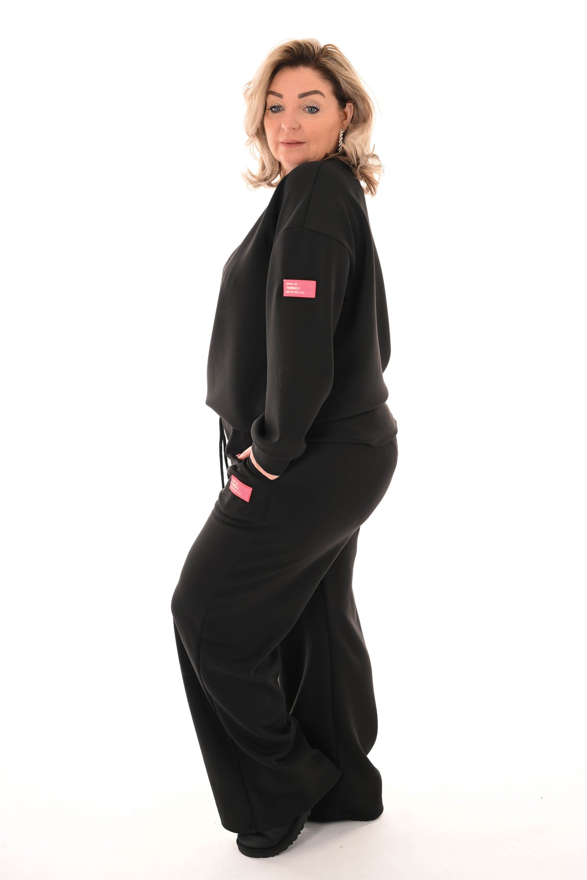 Tweedelig pak applicatie dress for yourself zwart