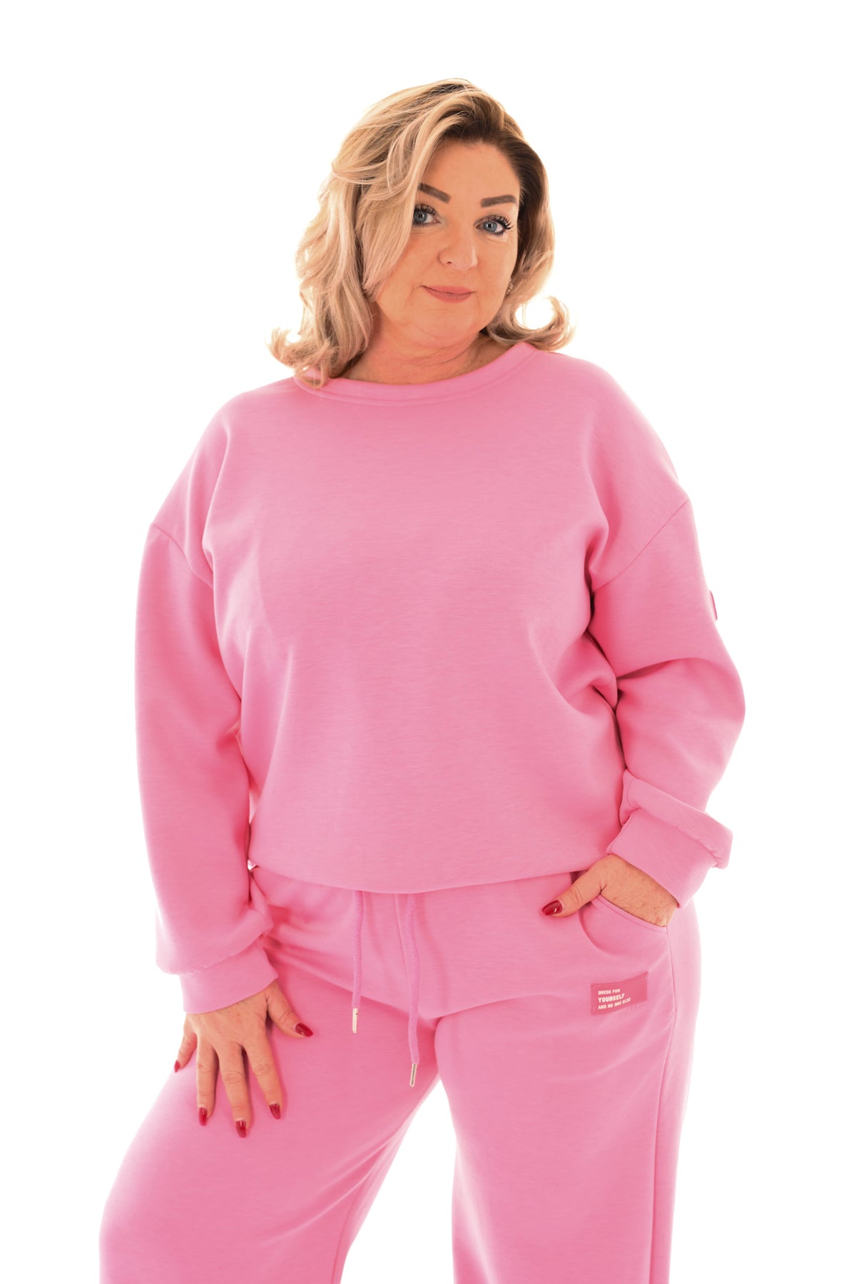 Tweedelig pak applicatie dress for yourself roze