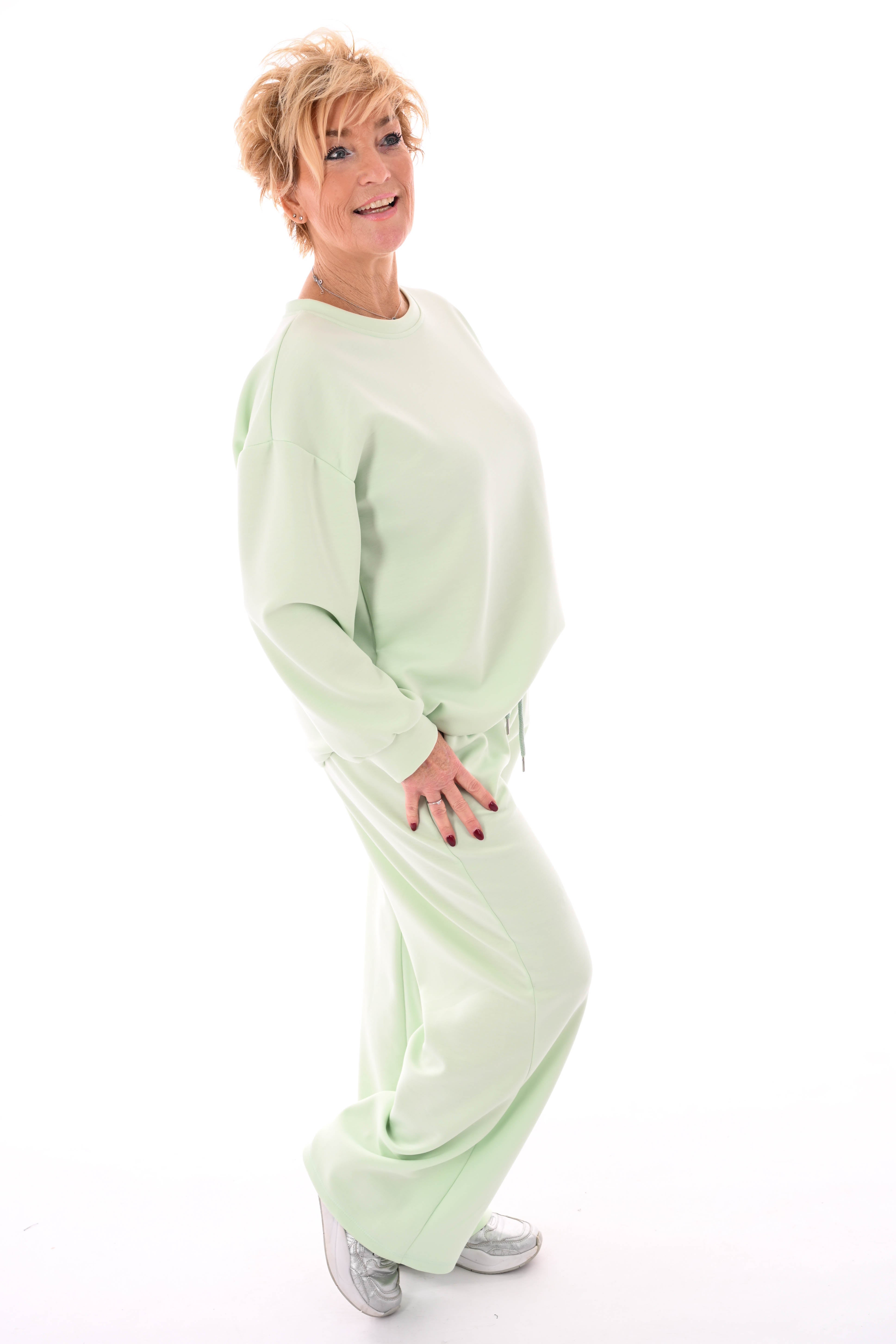 Tweedelig pak applicatie dress for yourself lichtgroen