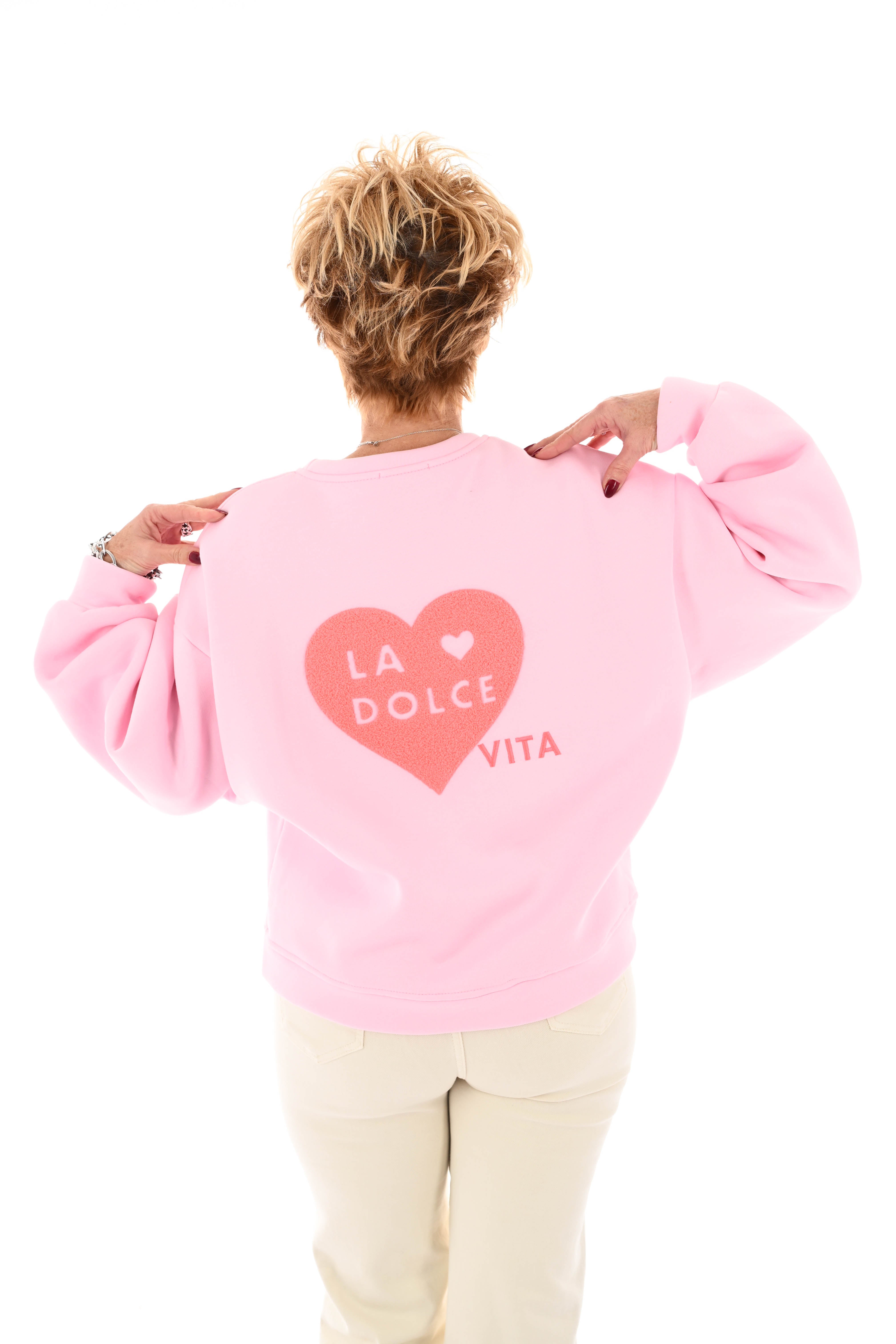 Sweater la dolce vita lichtroze
