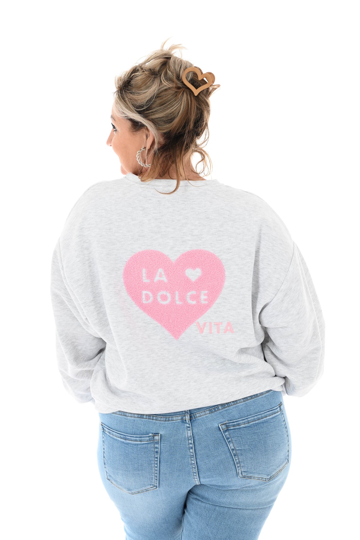 Sweater la dolce vita lichtgrijs