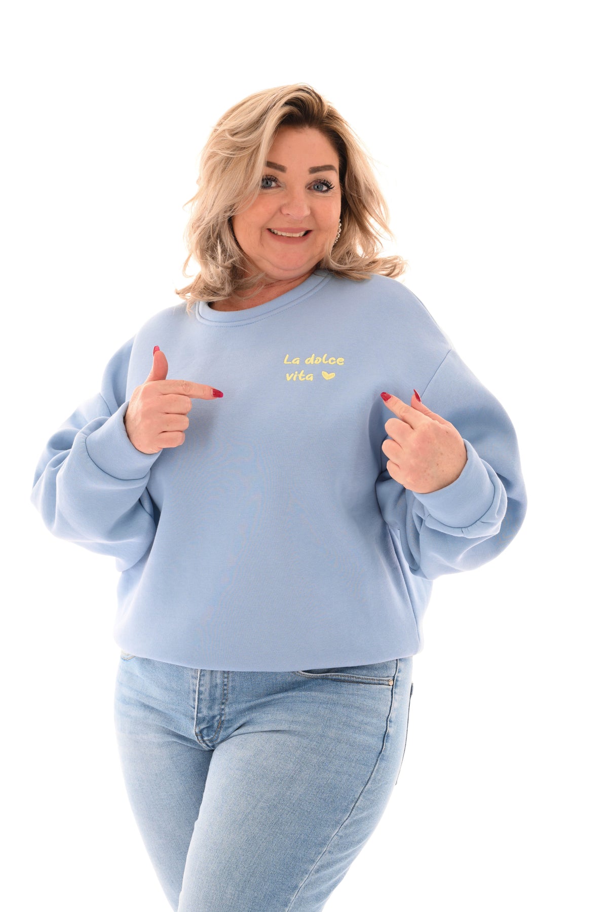 Sweater la dolce vita lichtblauw