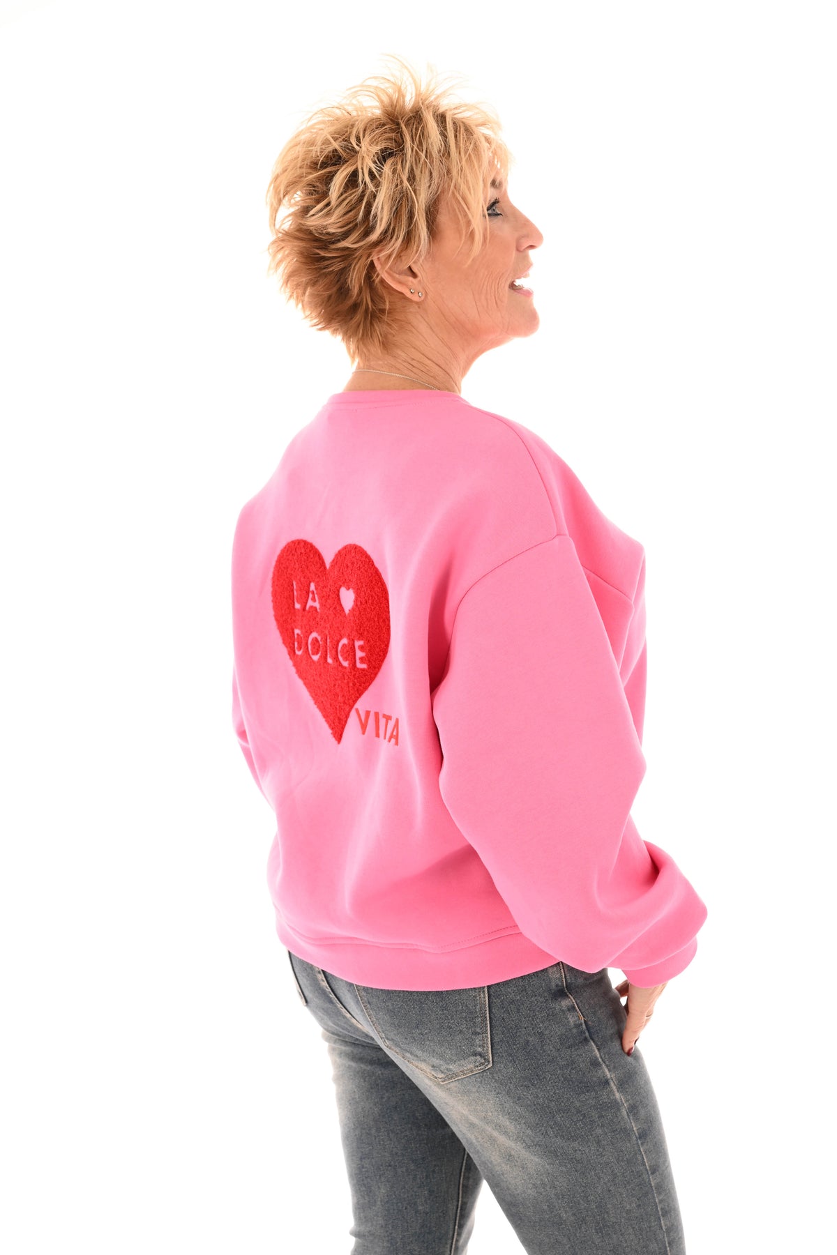 Sweater la dolce vita donkerroze