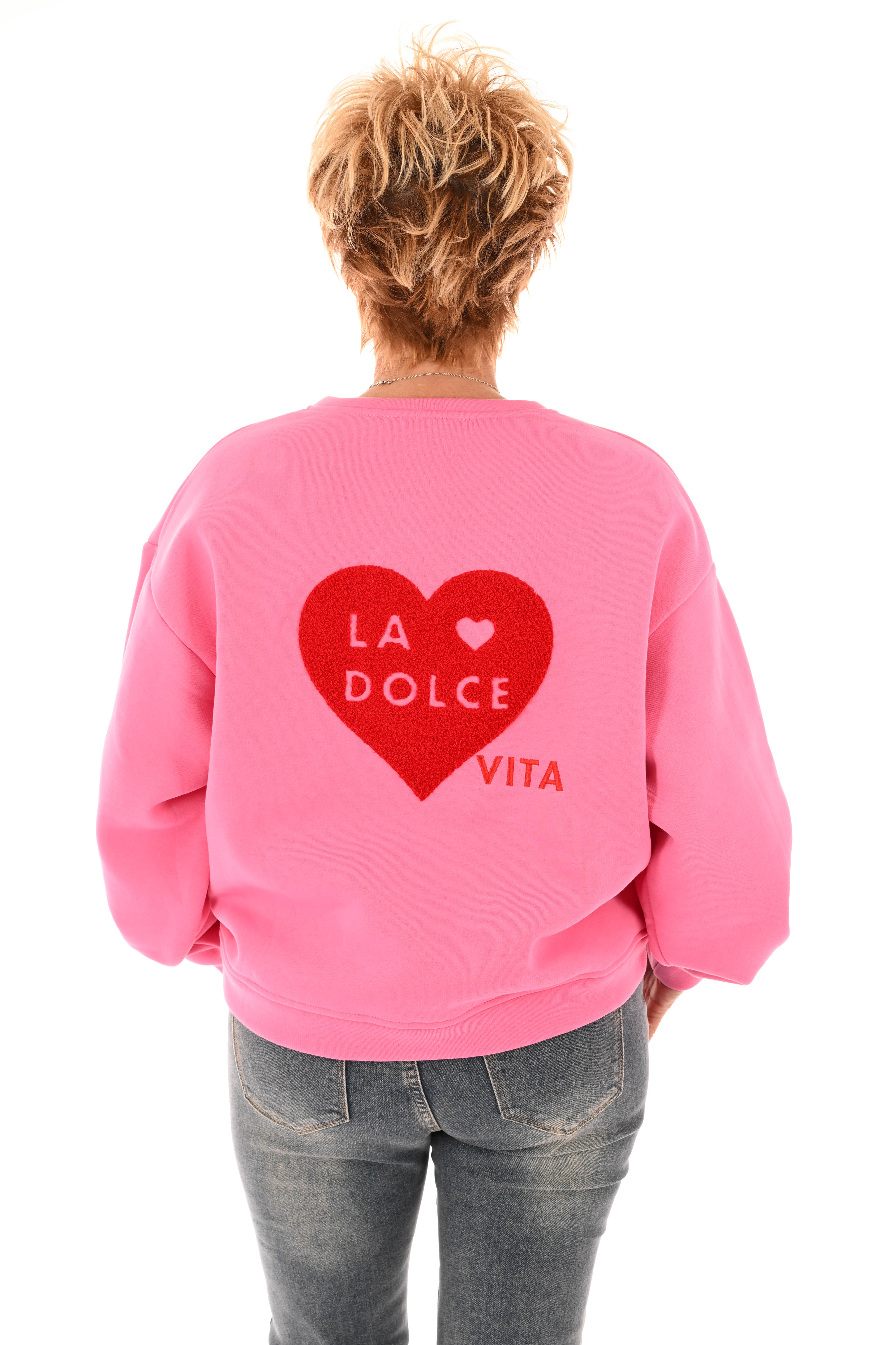 Sweater la dolce vita donkerroze