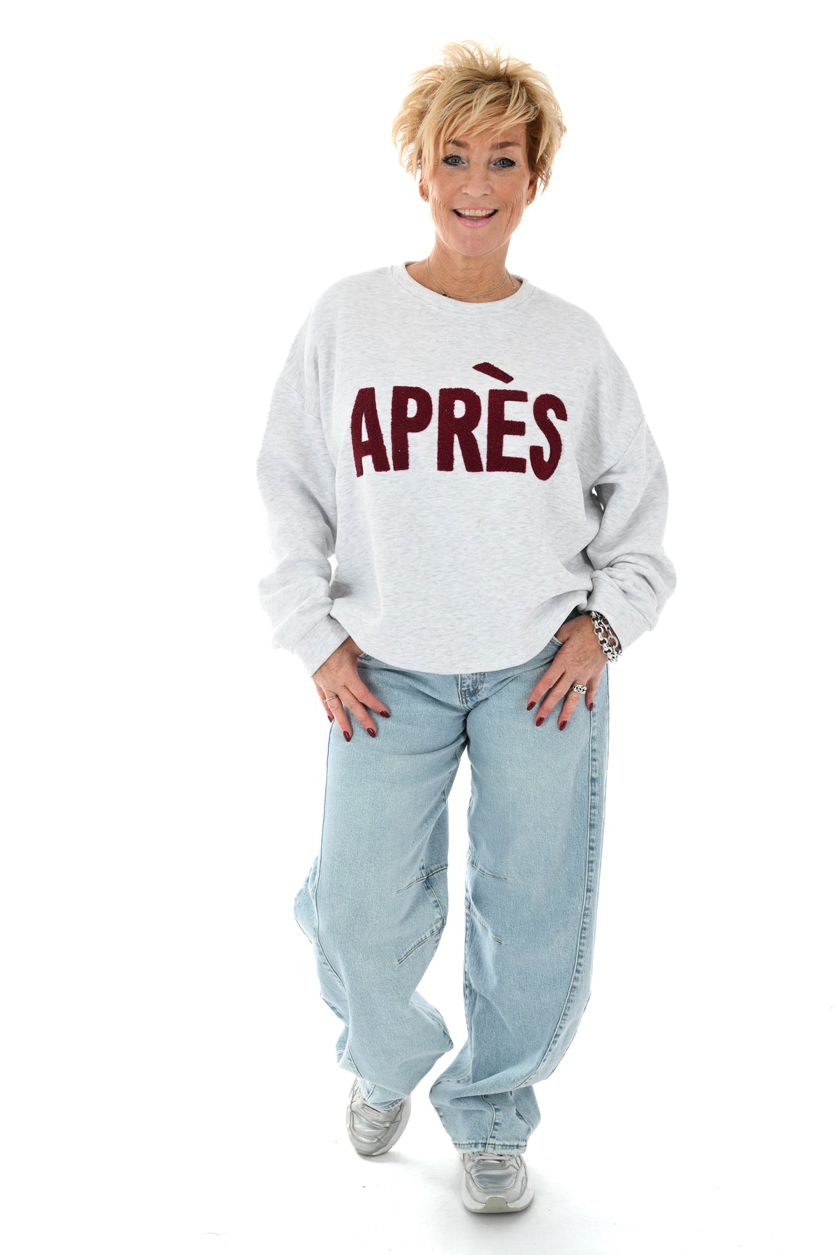 Sweater apres lichtgrijs