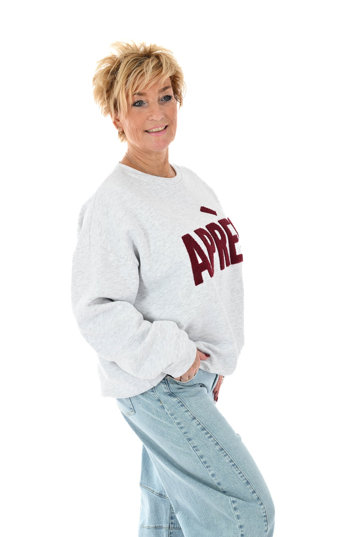 Sweater apres lichtgrijs