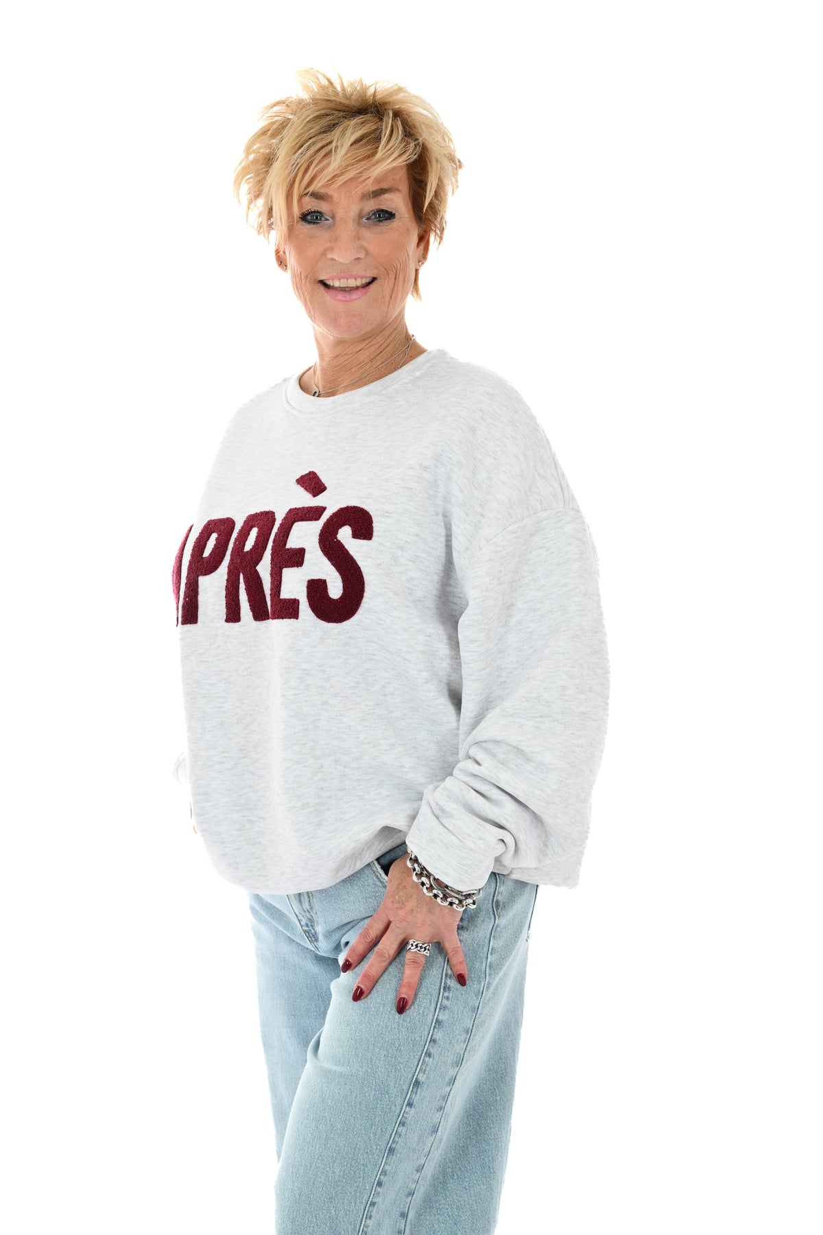 Sweater apres lichtgrijs