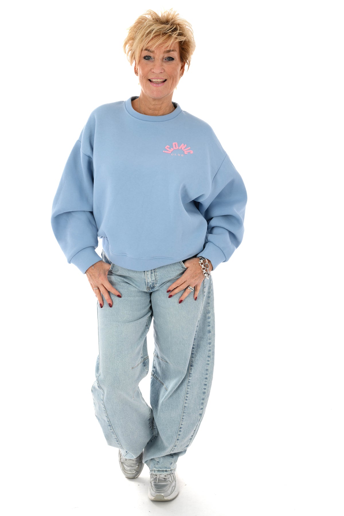 Sweater iconic club lichtblauw