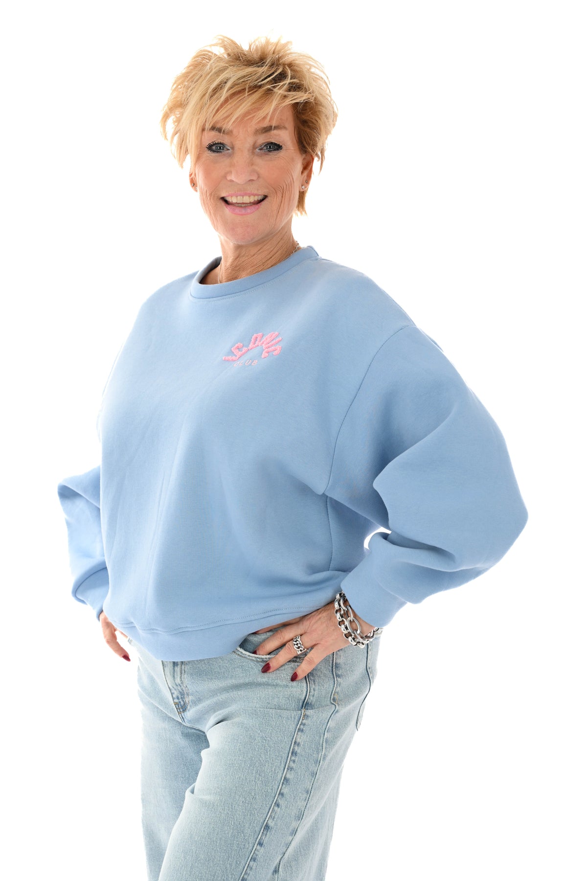 Sweater iconic club lichtblauw