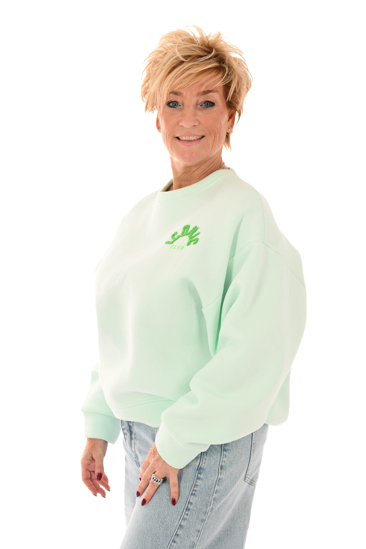 Sweater iconic club mintgroen