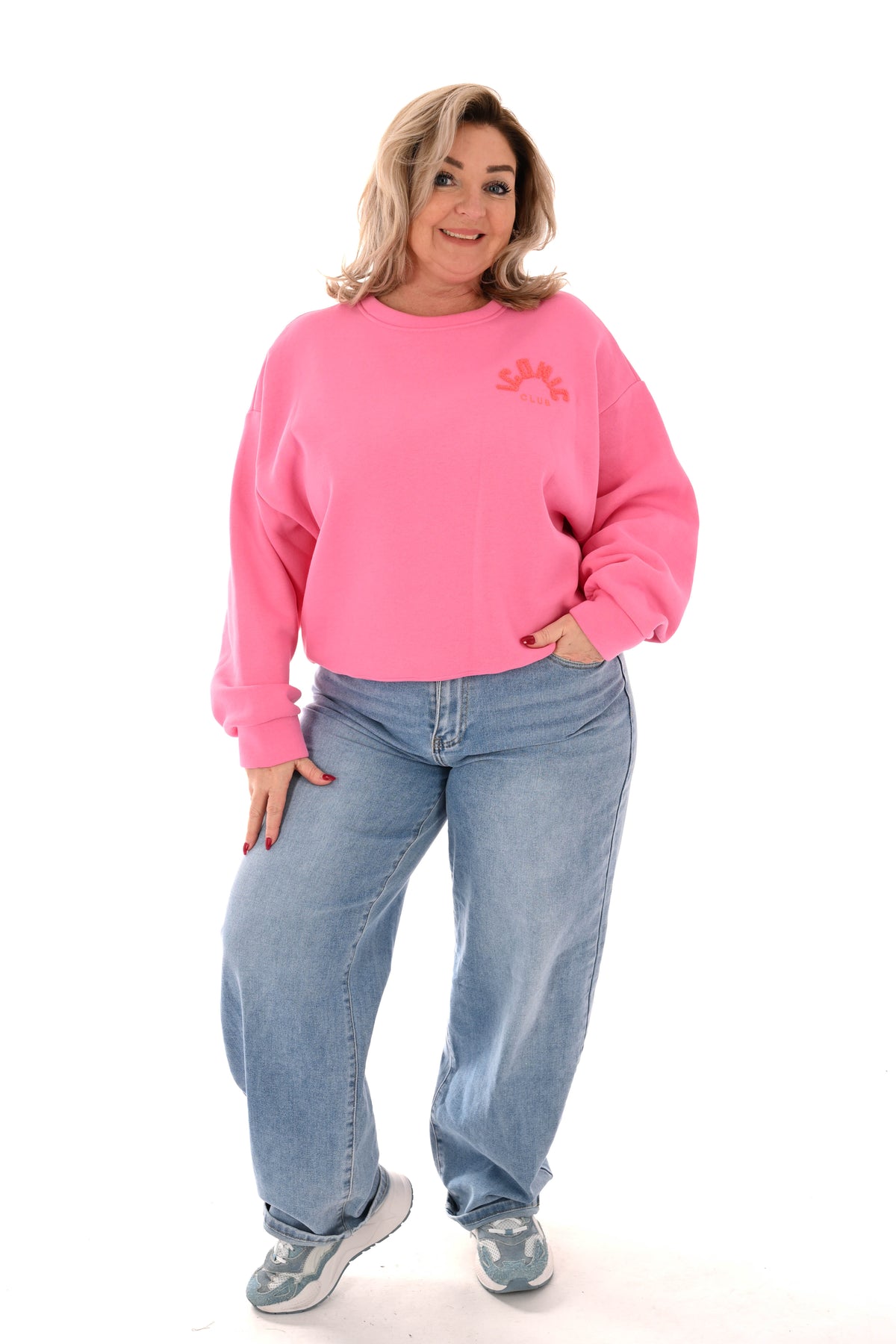 Sweater iconic club roze