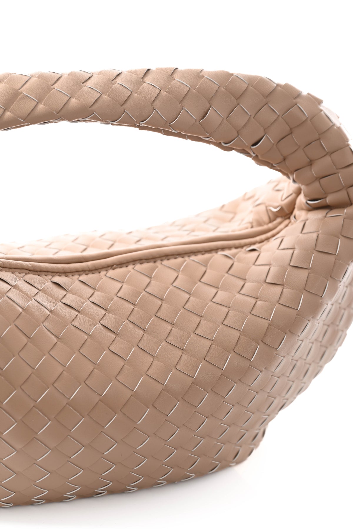 Gevlochten handtas beige