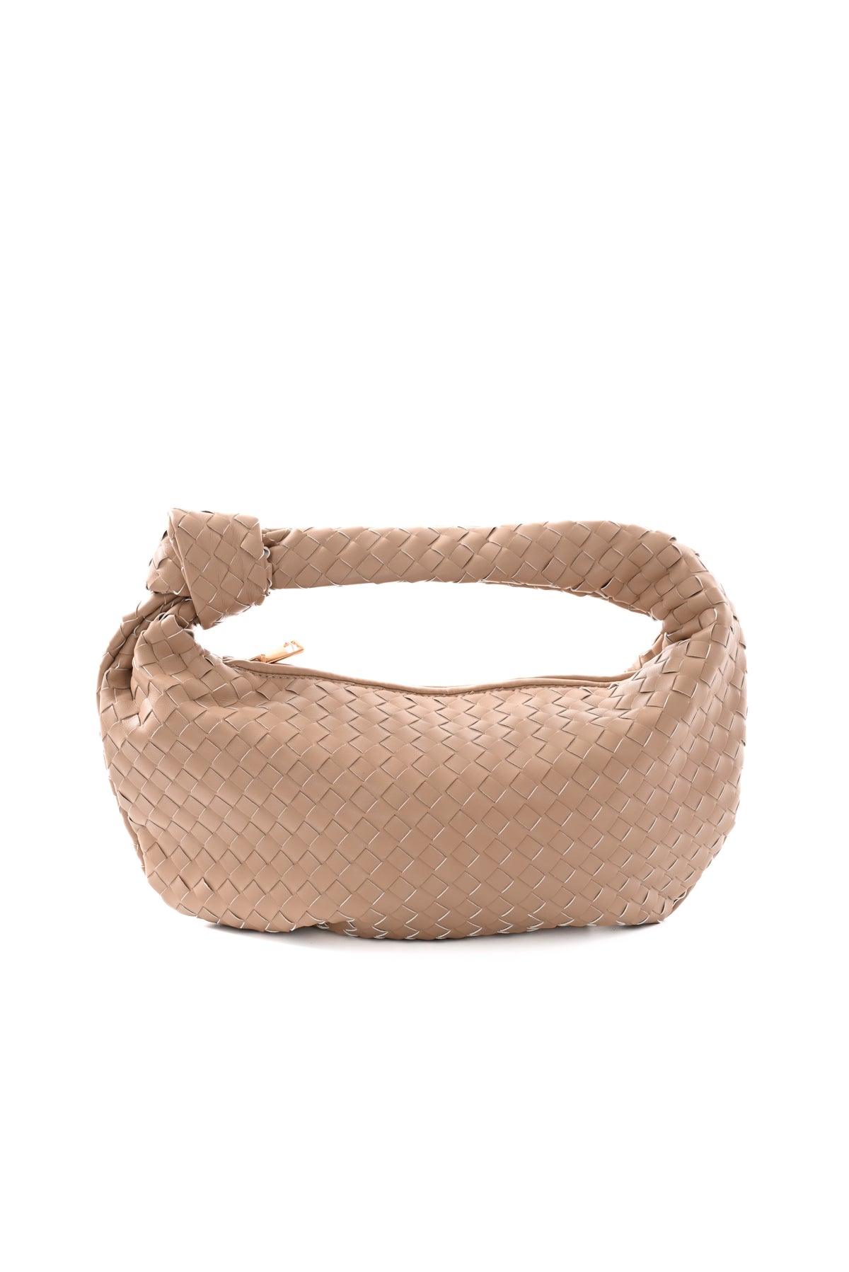 Gevlochten handtas beige