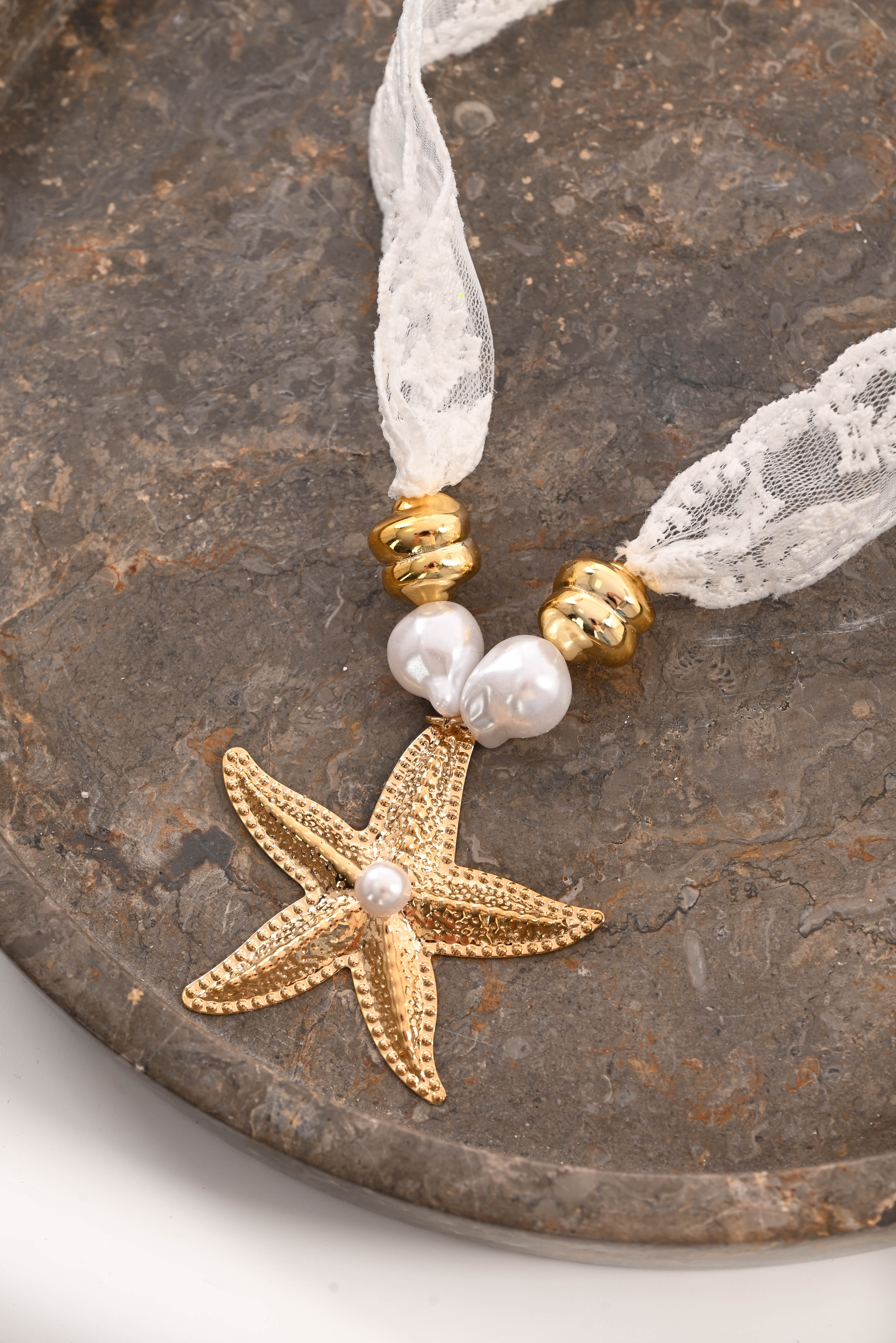 Ketting kant zeester goud
