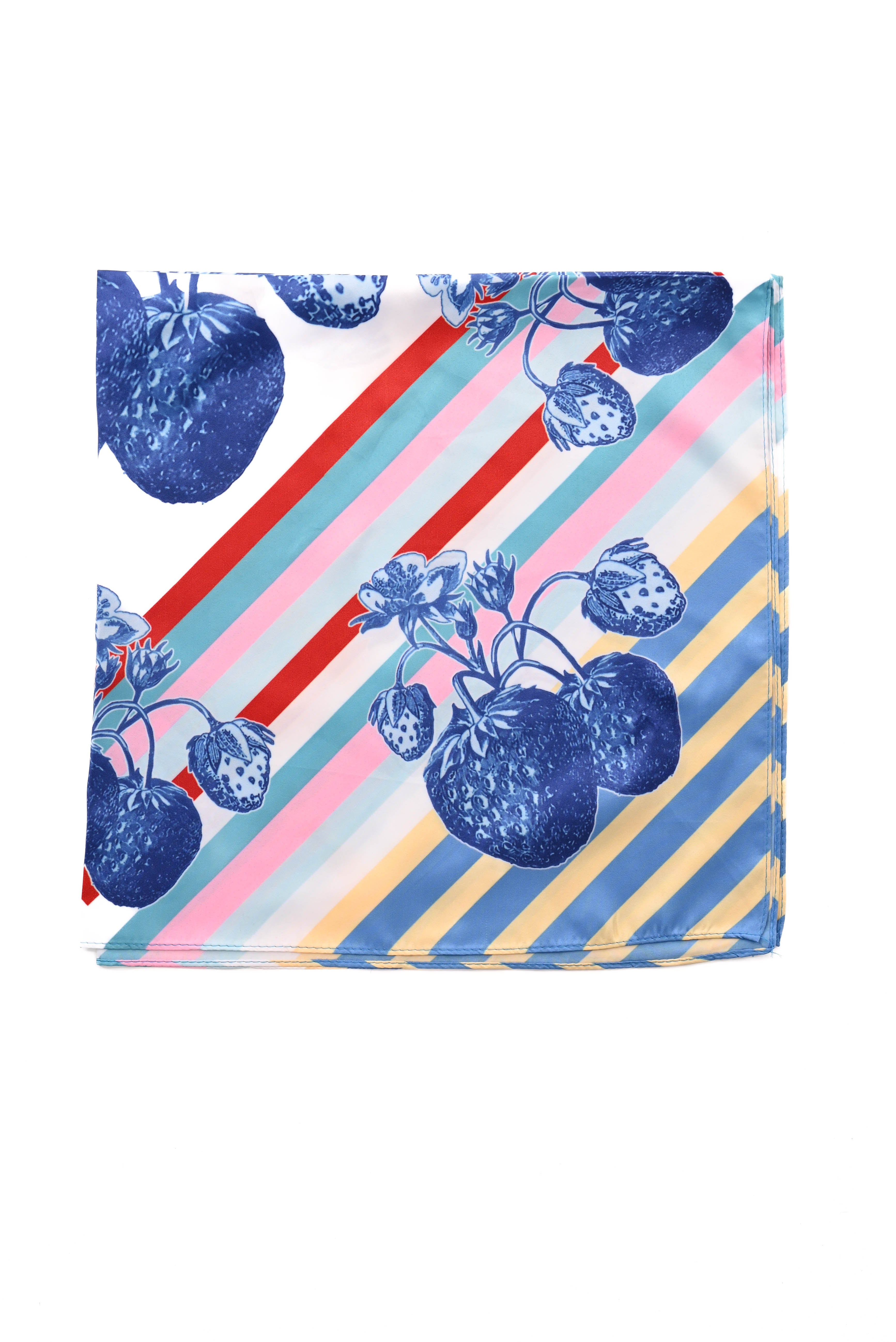Kort sjaaltje aardbeien blauw