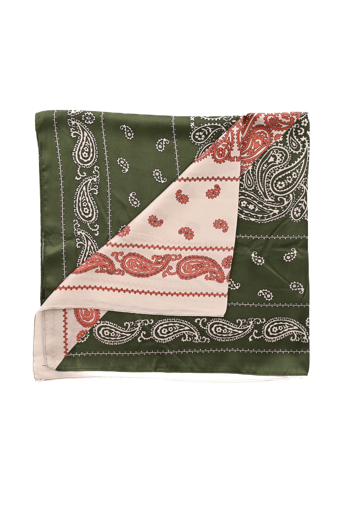 Kort sjaaltje paisley groen
