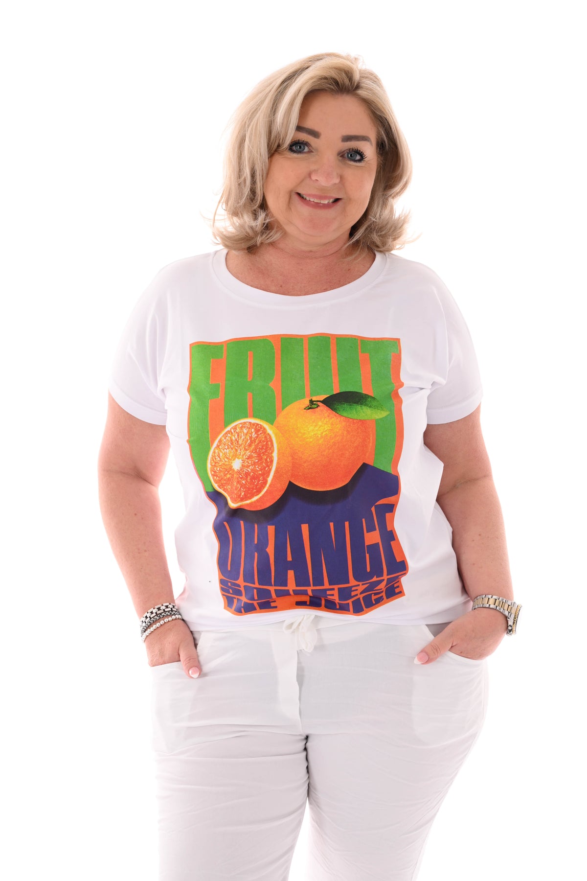T-shirt graphic print oranje