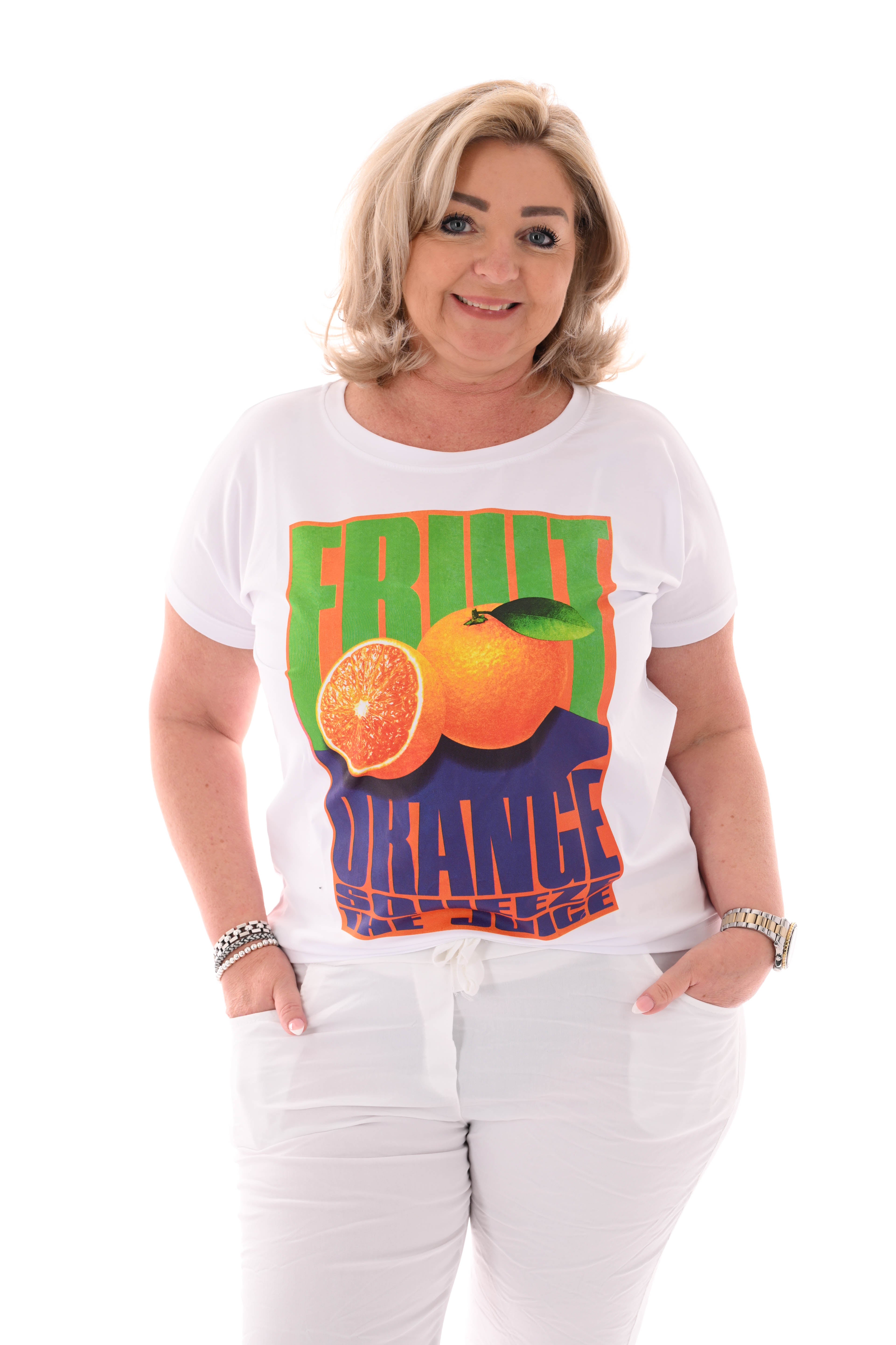 T-shirt graphic print oranje