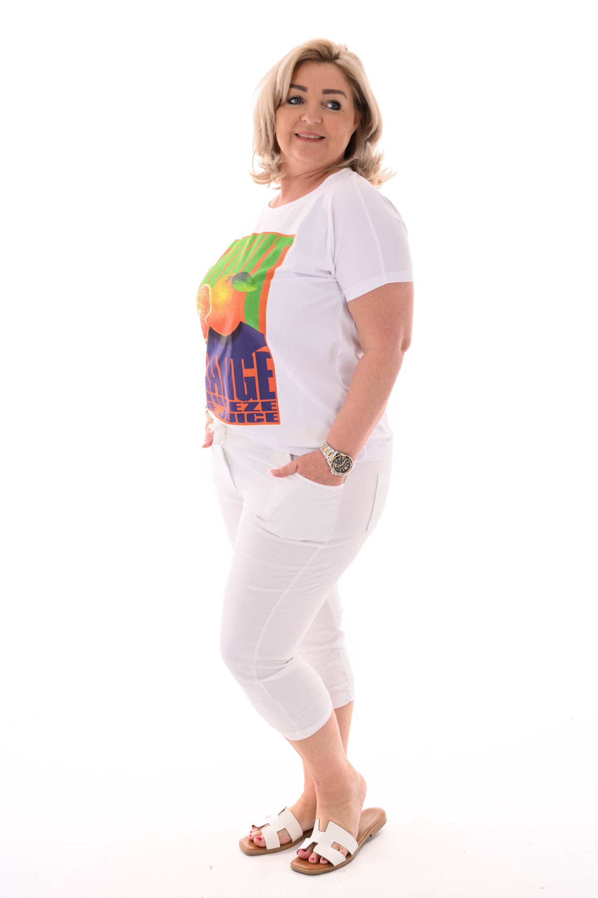 T-shirt graphic print oranje