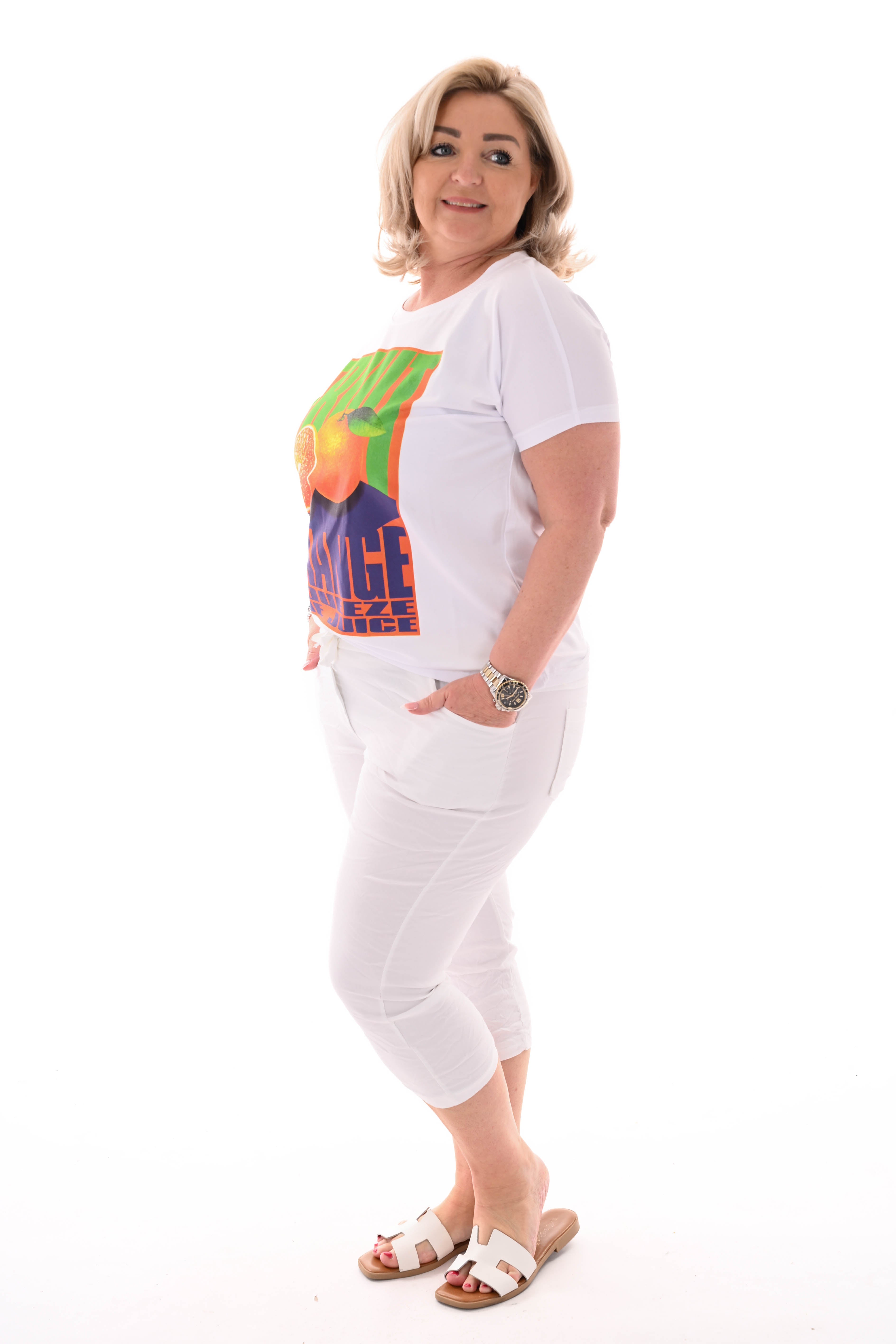 T-shirt graphic print oranje