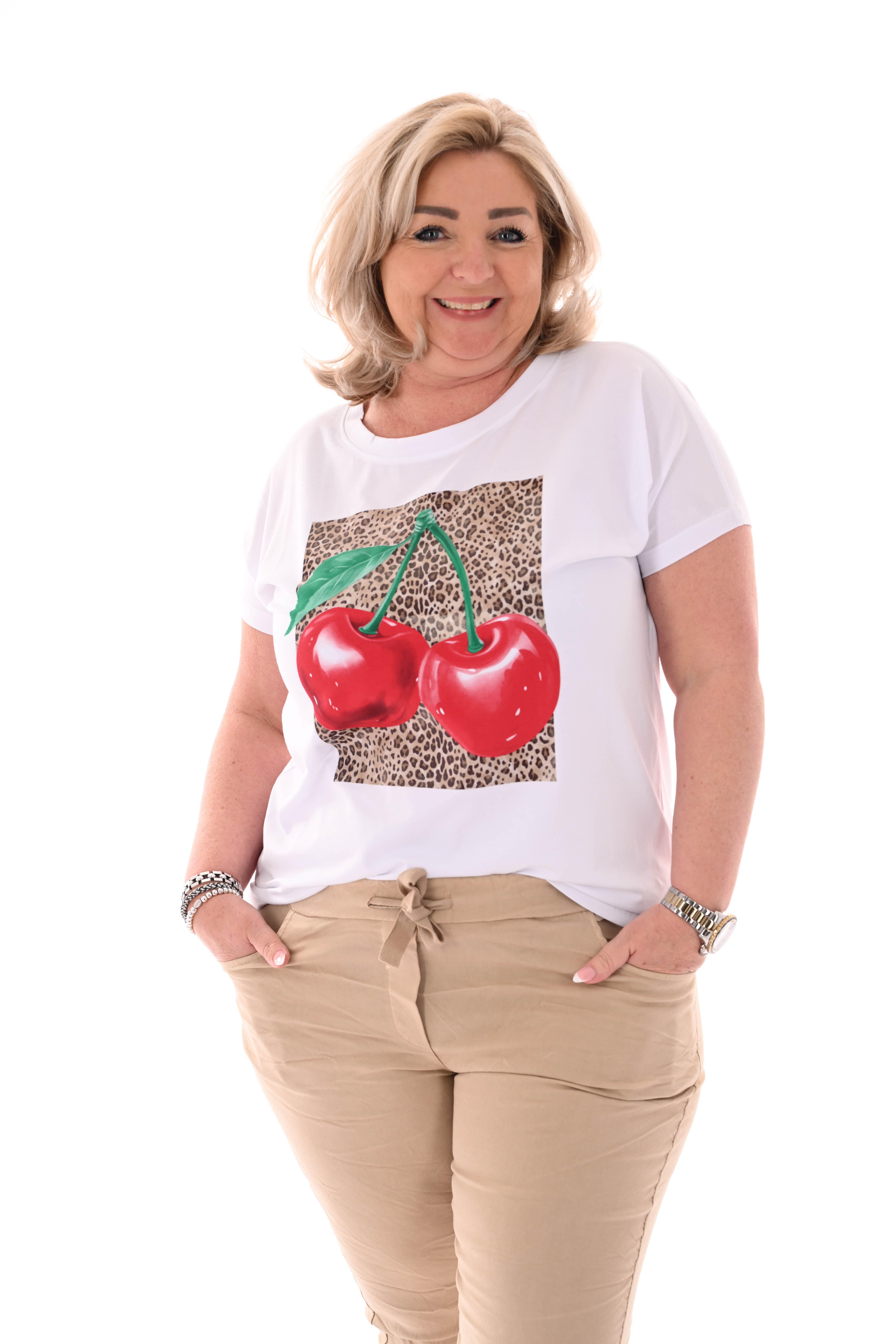 T-shirt panter cherry beige