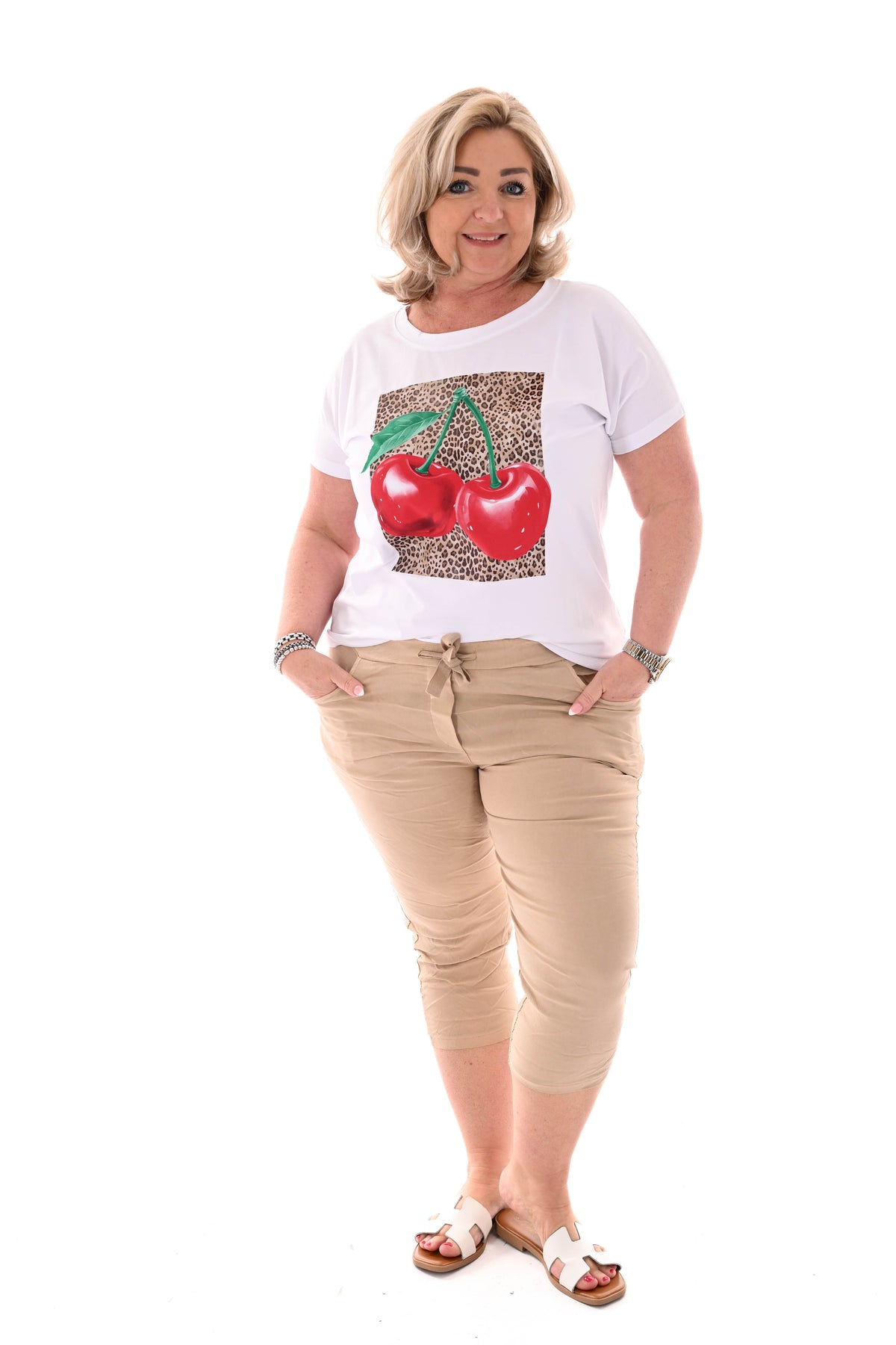 T-shirt panter cherry beige