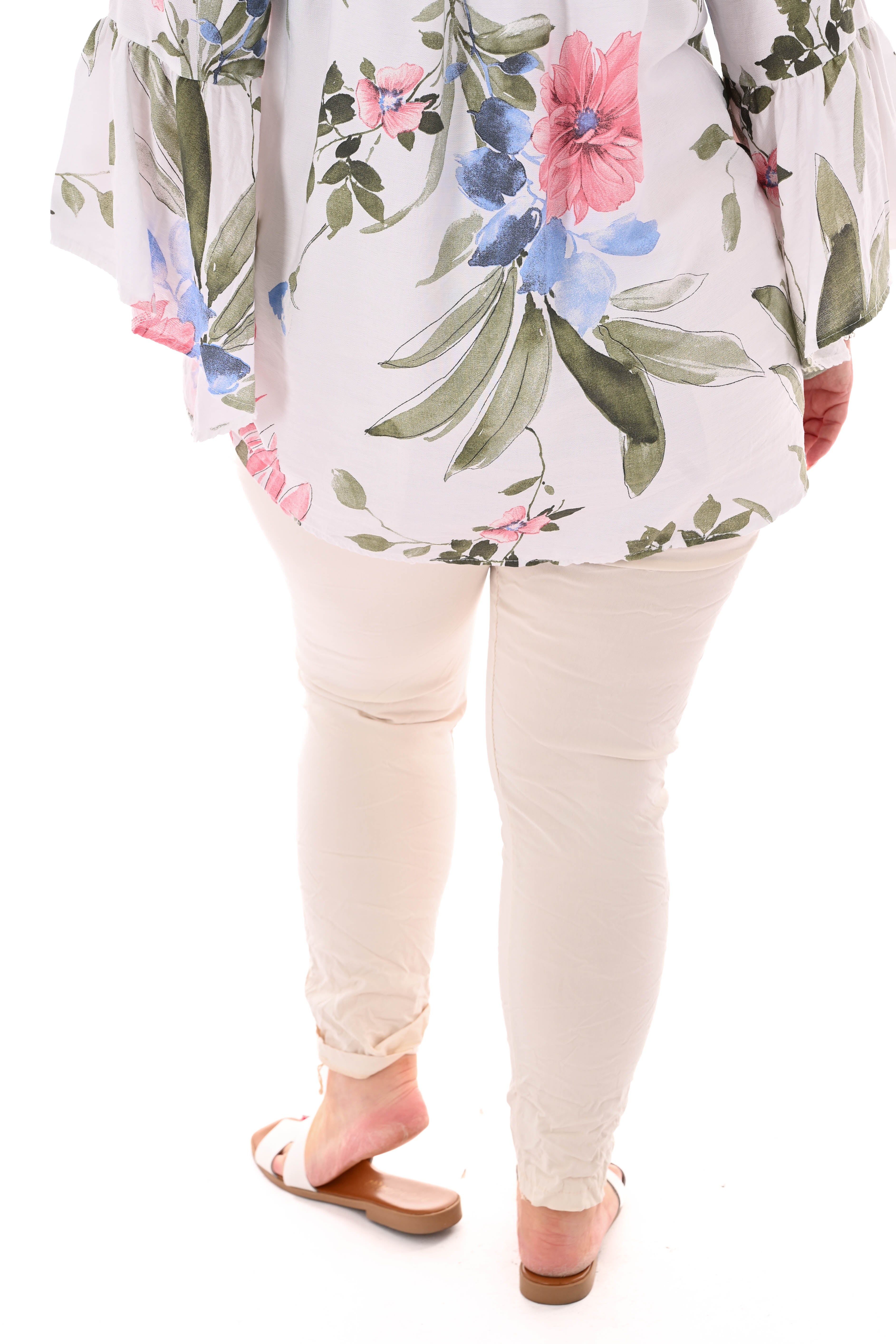 Stretchbroek uni creme