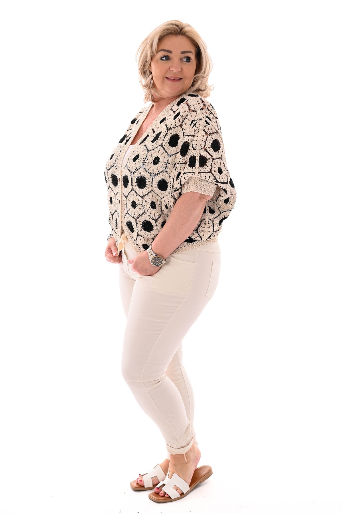 Kort gehaakt vestje zwart