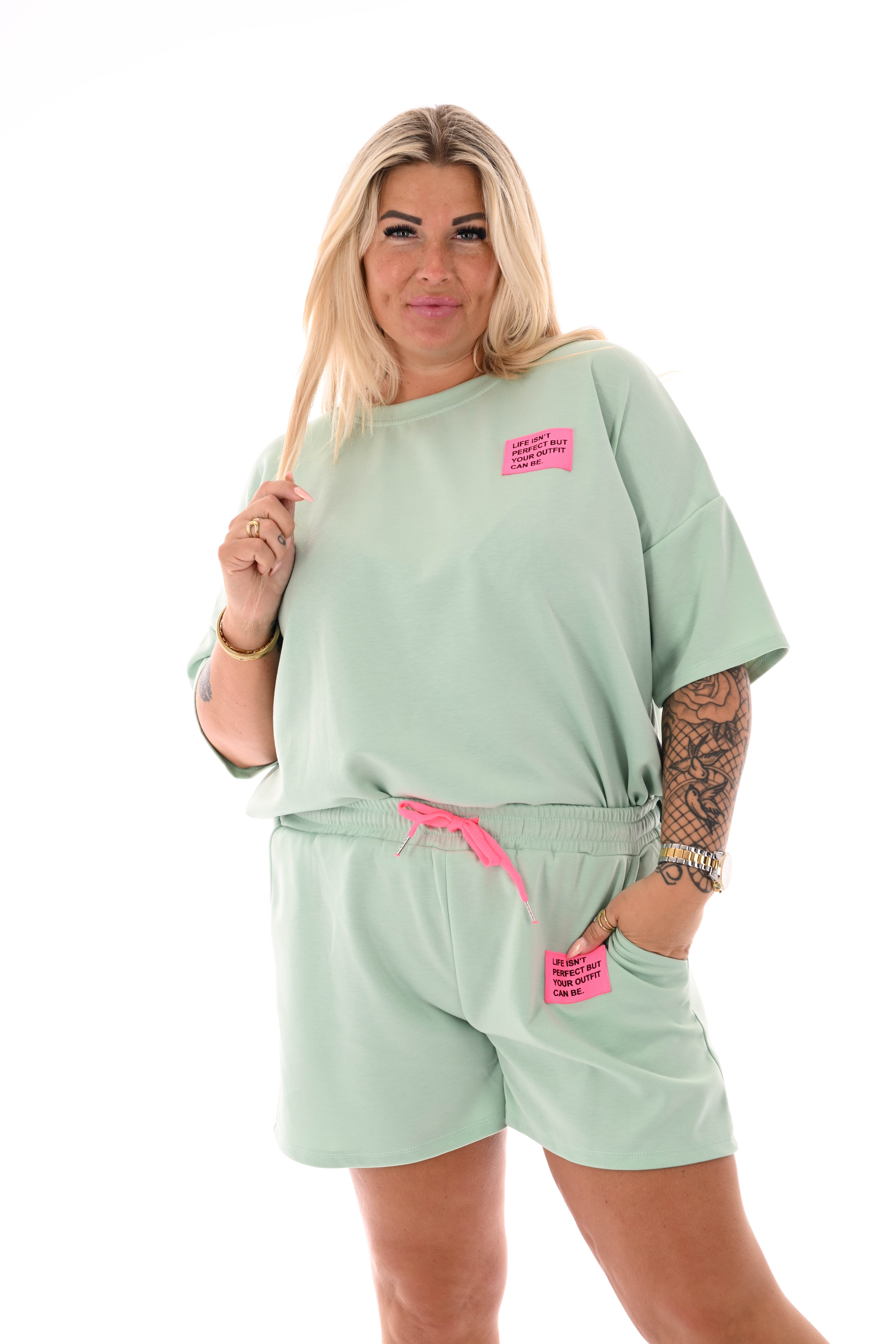 Twinset applicatie uni lichtgroen