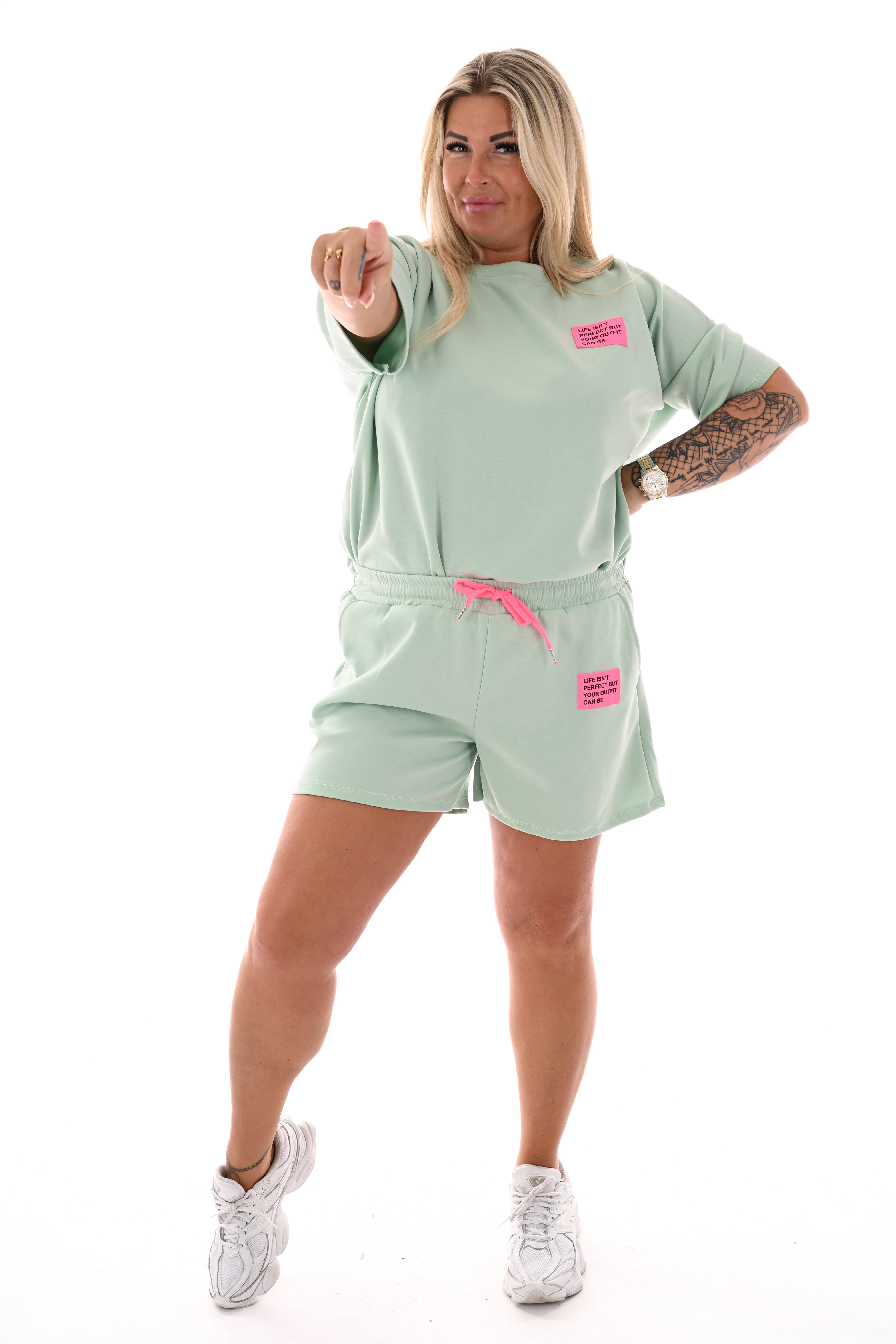 Twinset applicatie uni lichtgroen