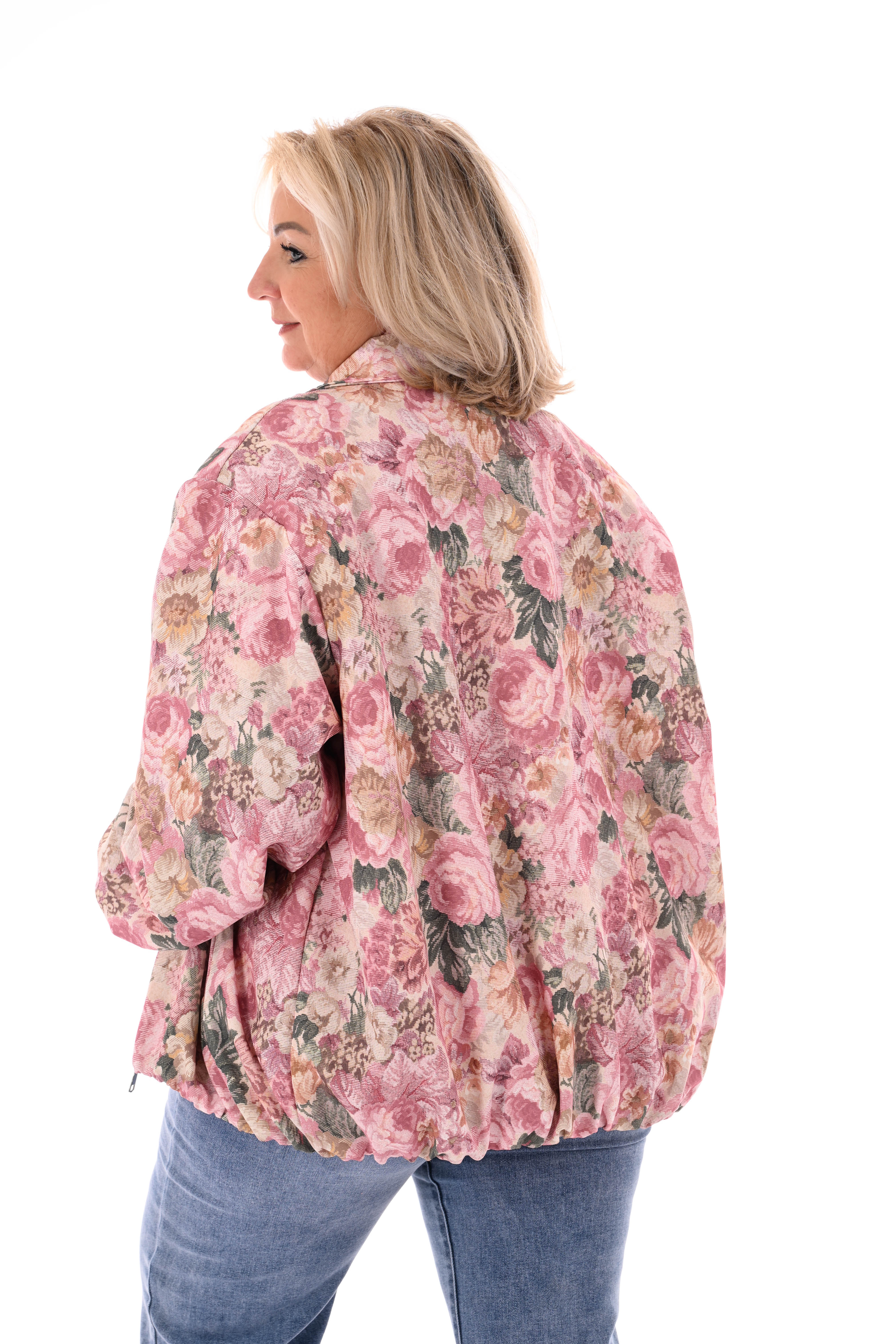 Bomberjack bloemen lichtroze