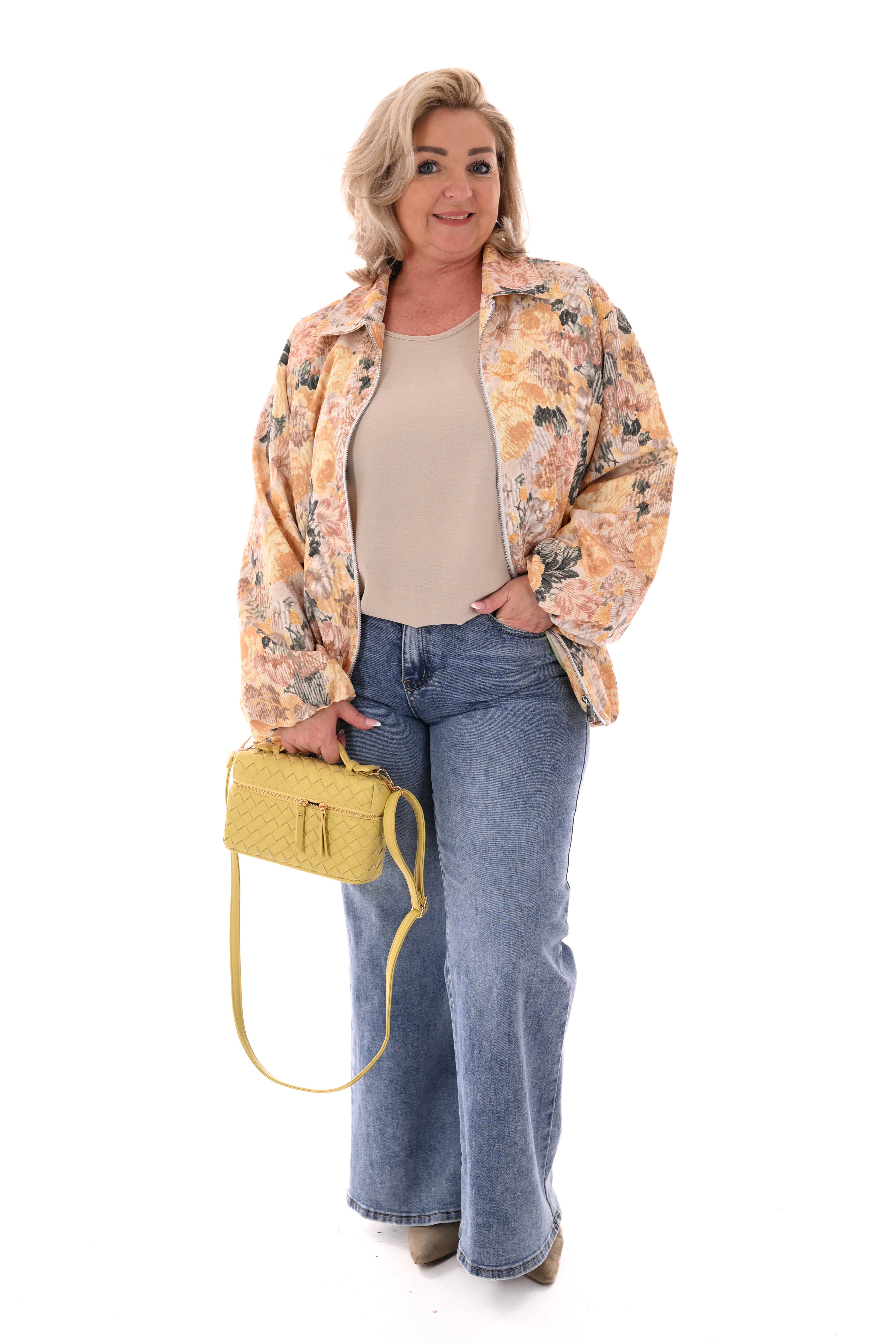 Bomberjack bloemen geel