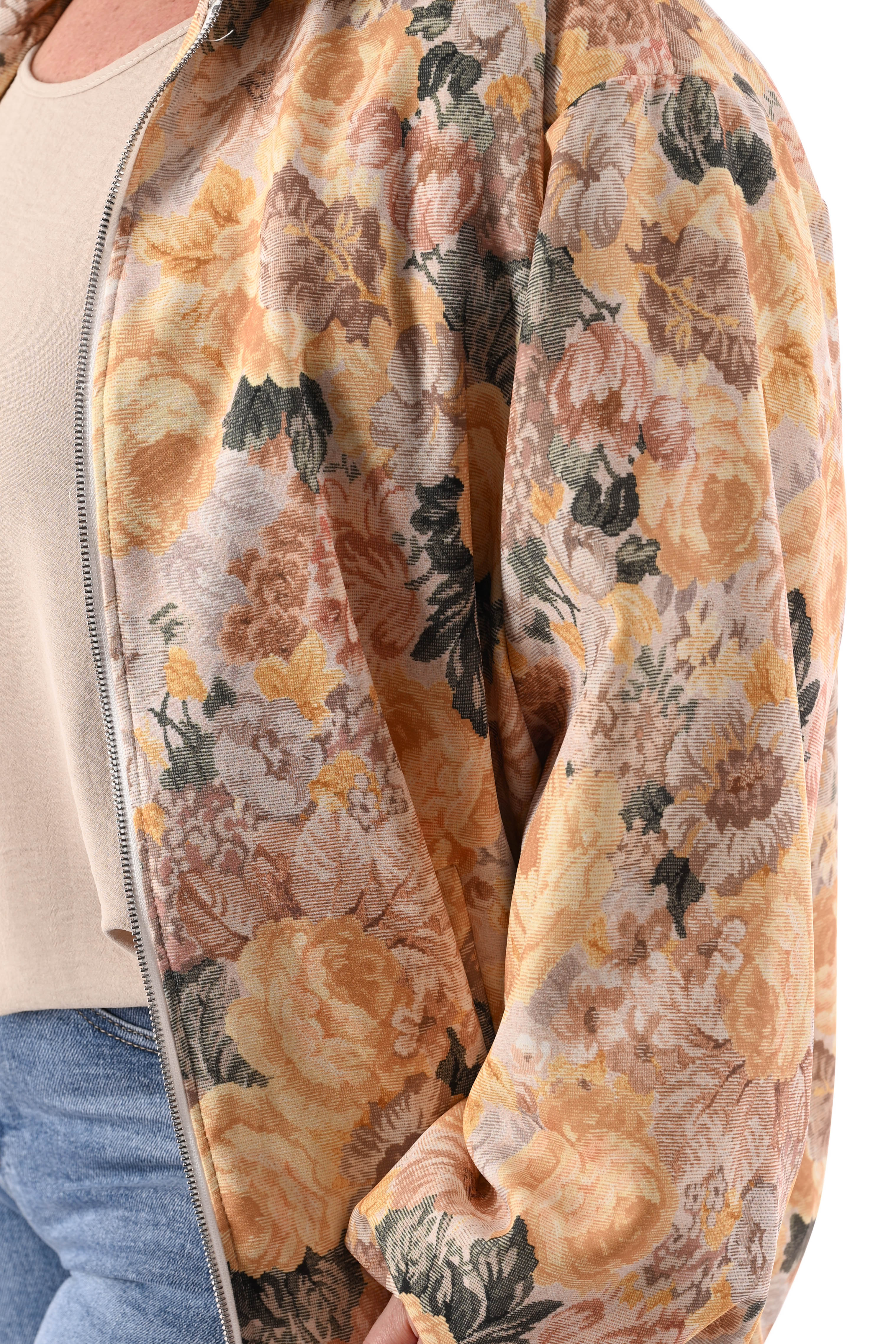 Bomberjack bloemen geel