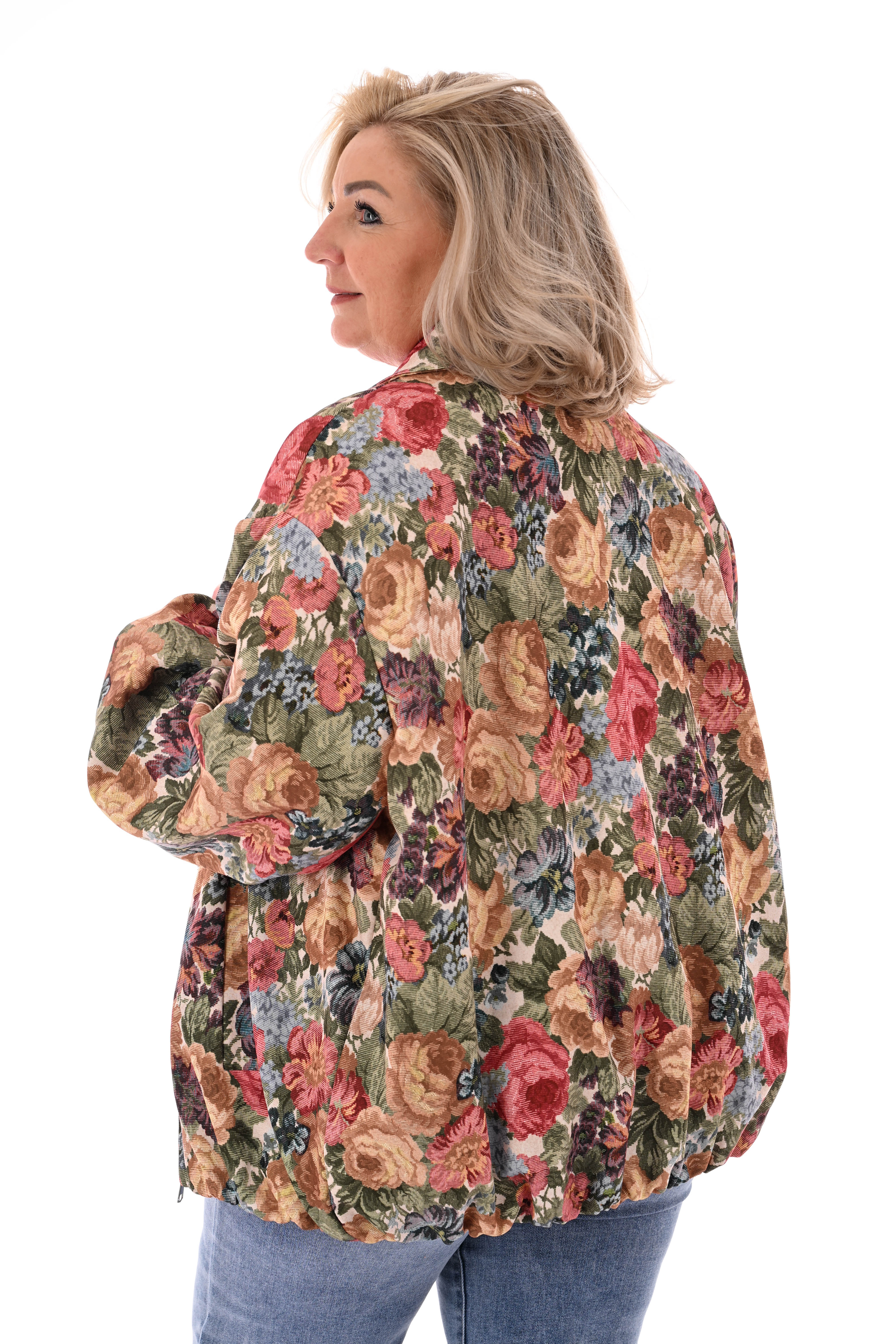 Bomberjack bloemen rood