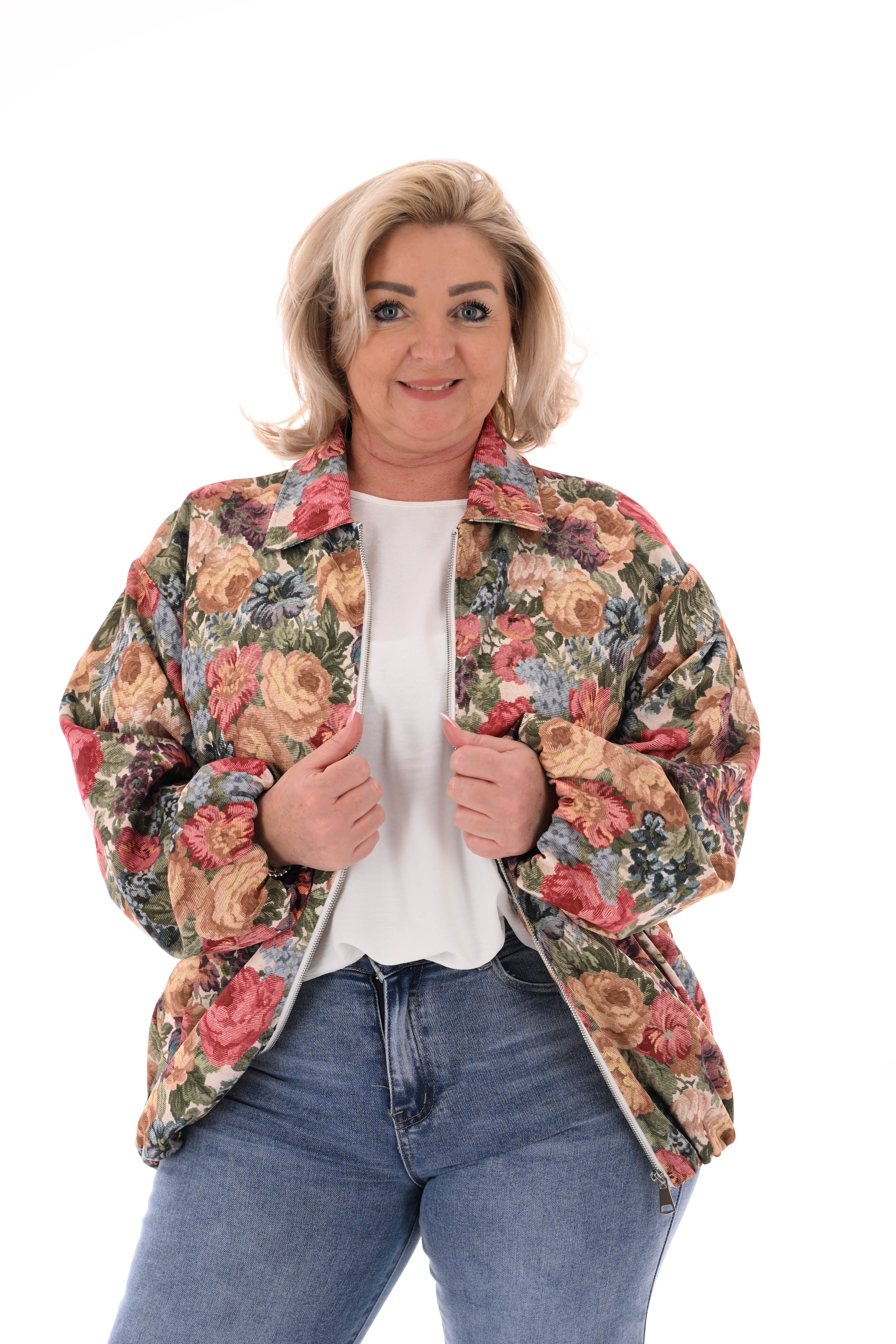 Bomberjack bloemen rood