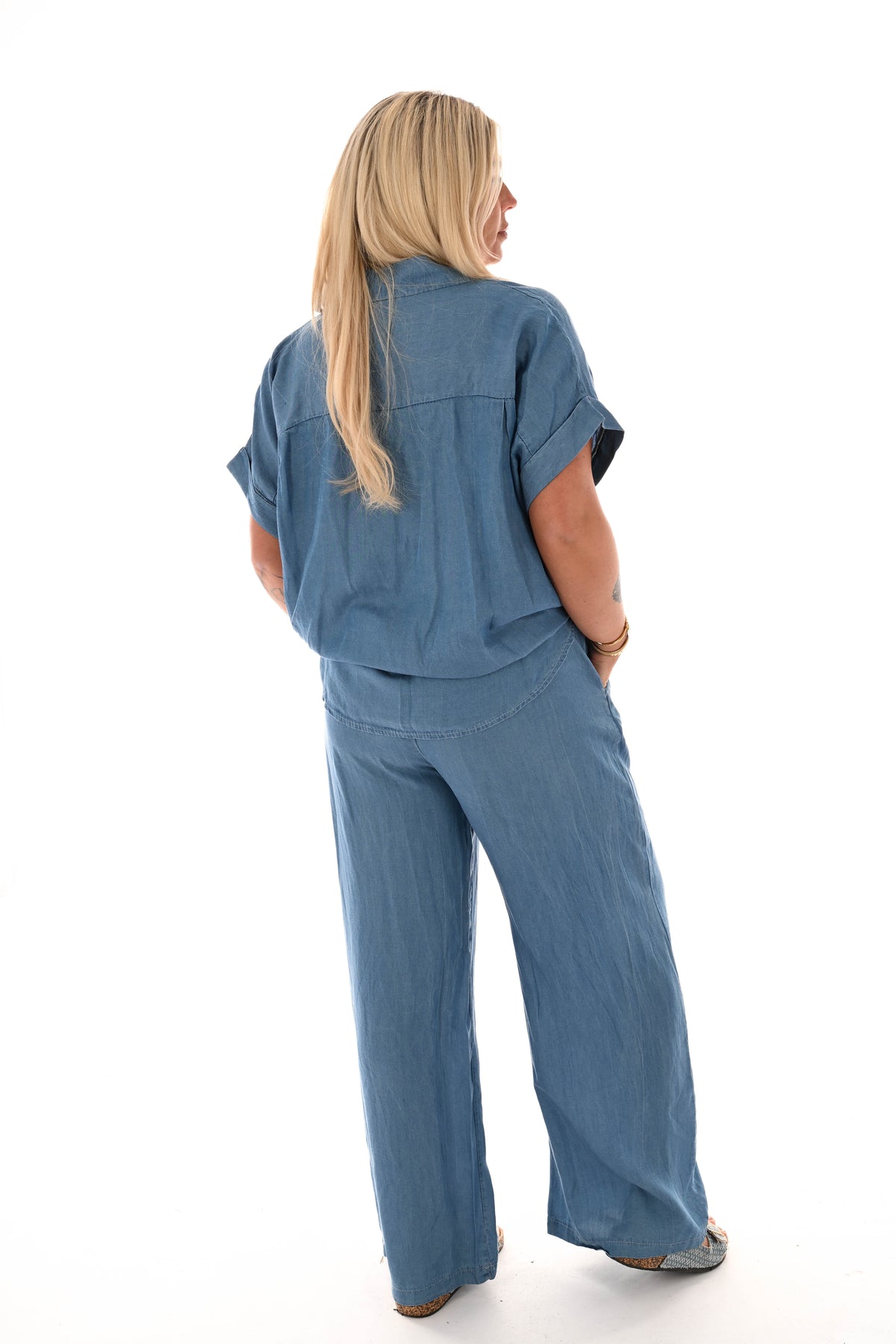 Tweedelig jeans set blauw