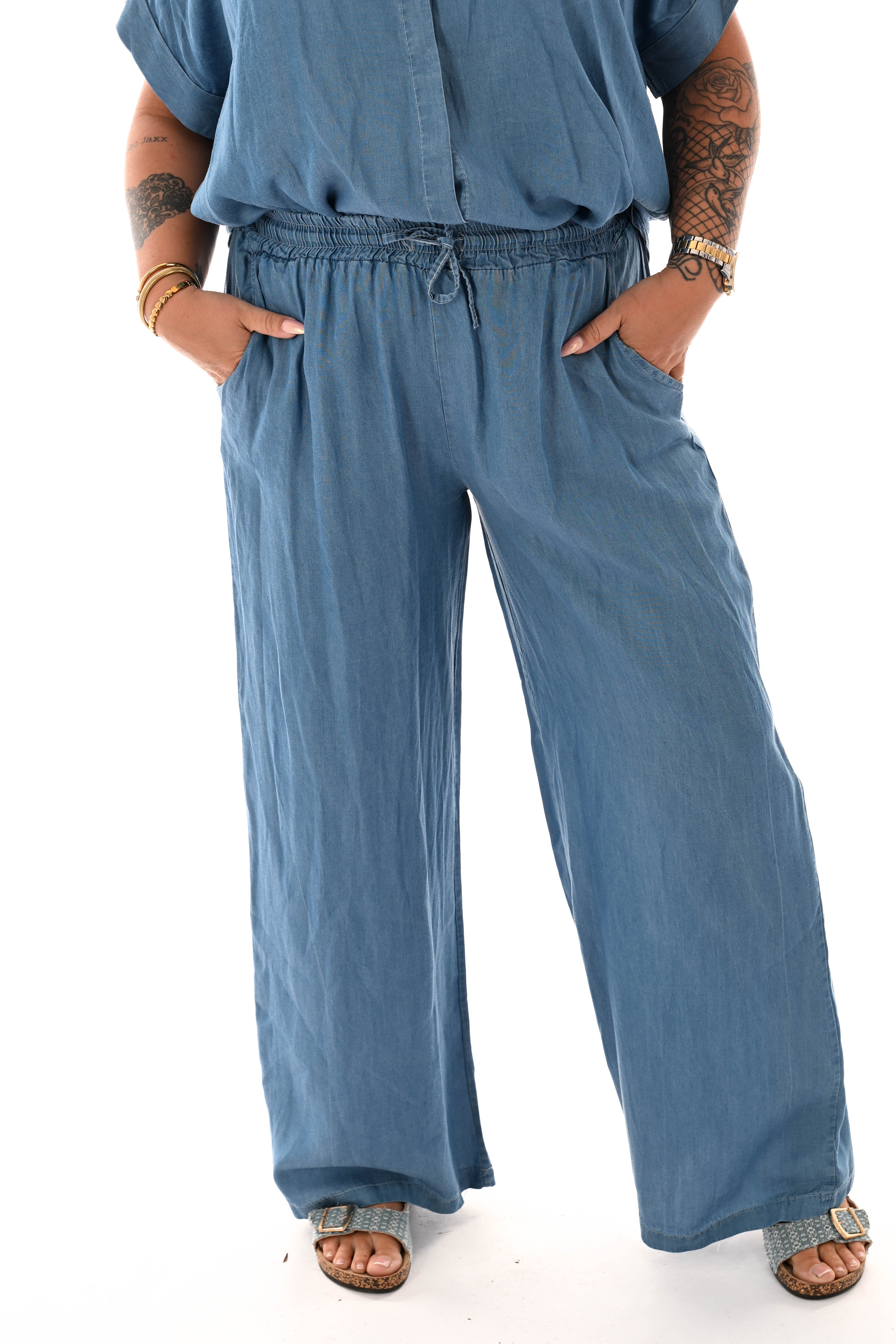 Tweedelig jeans set blauw