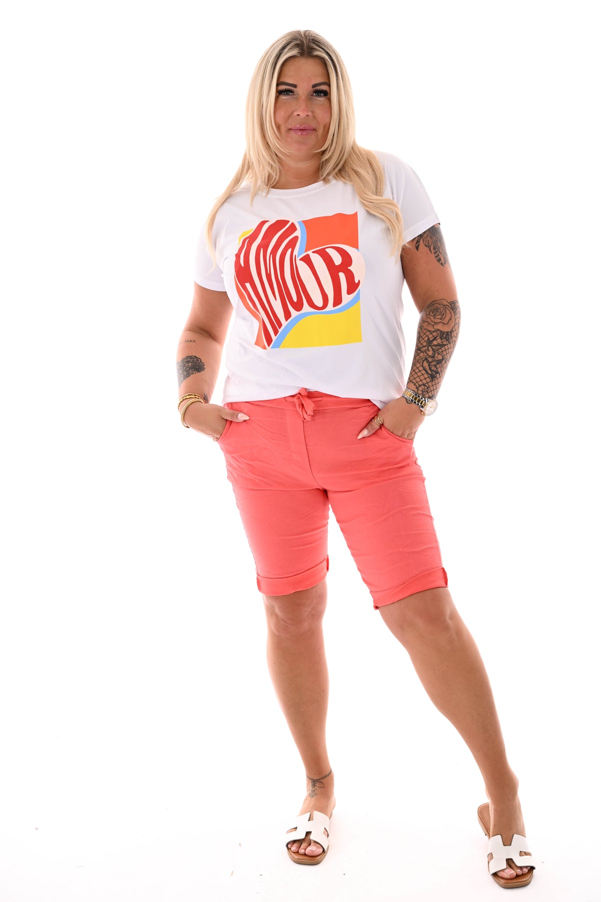 T-shirt graphic print rood