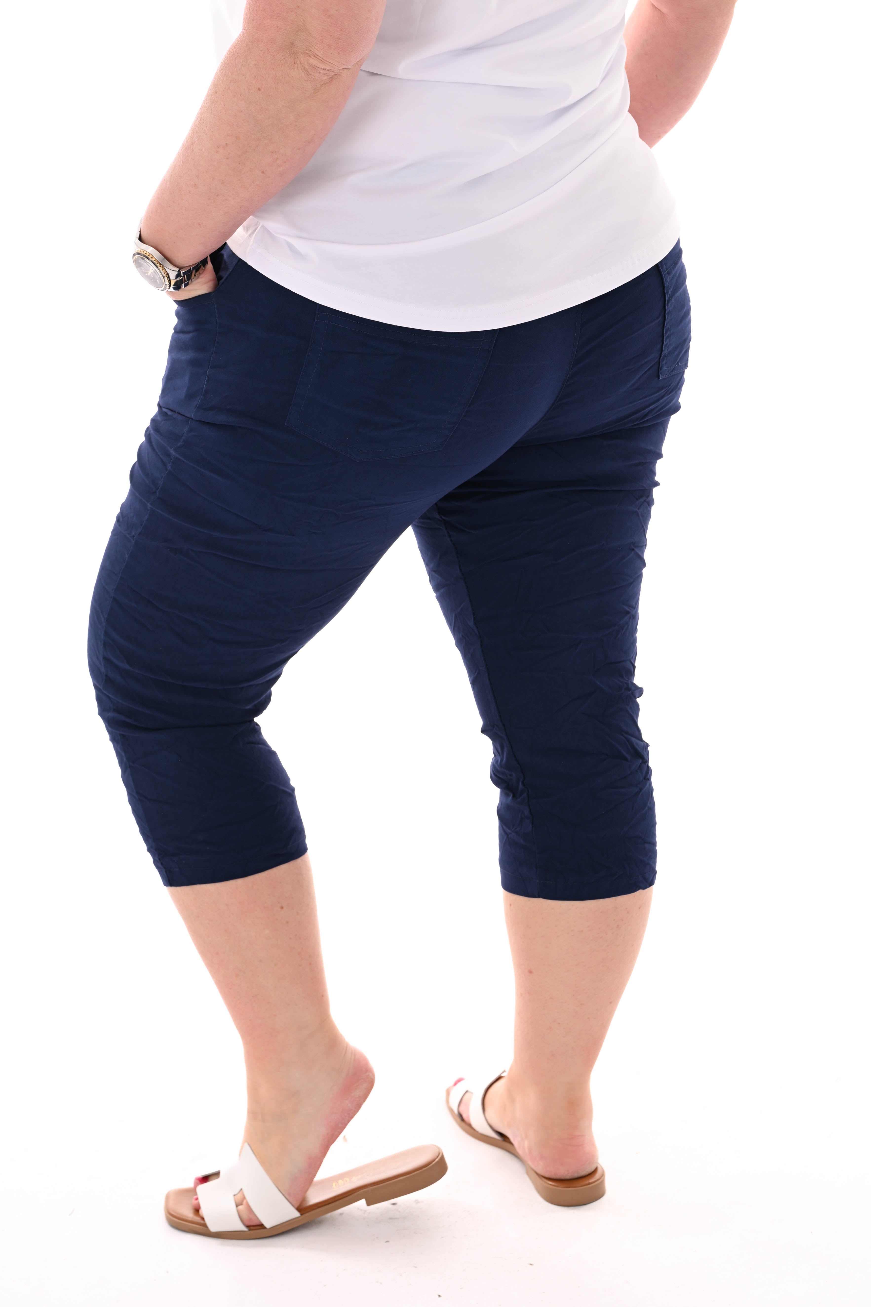 Stretchbroek capri uni marineblauw