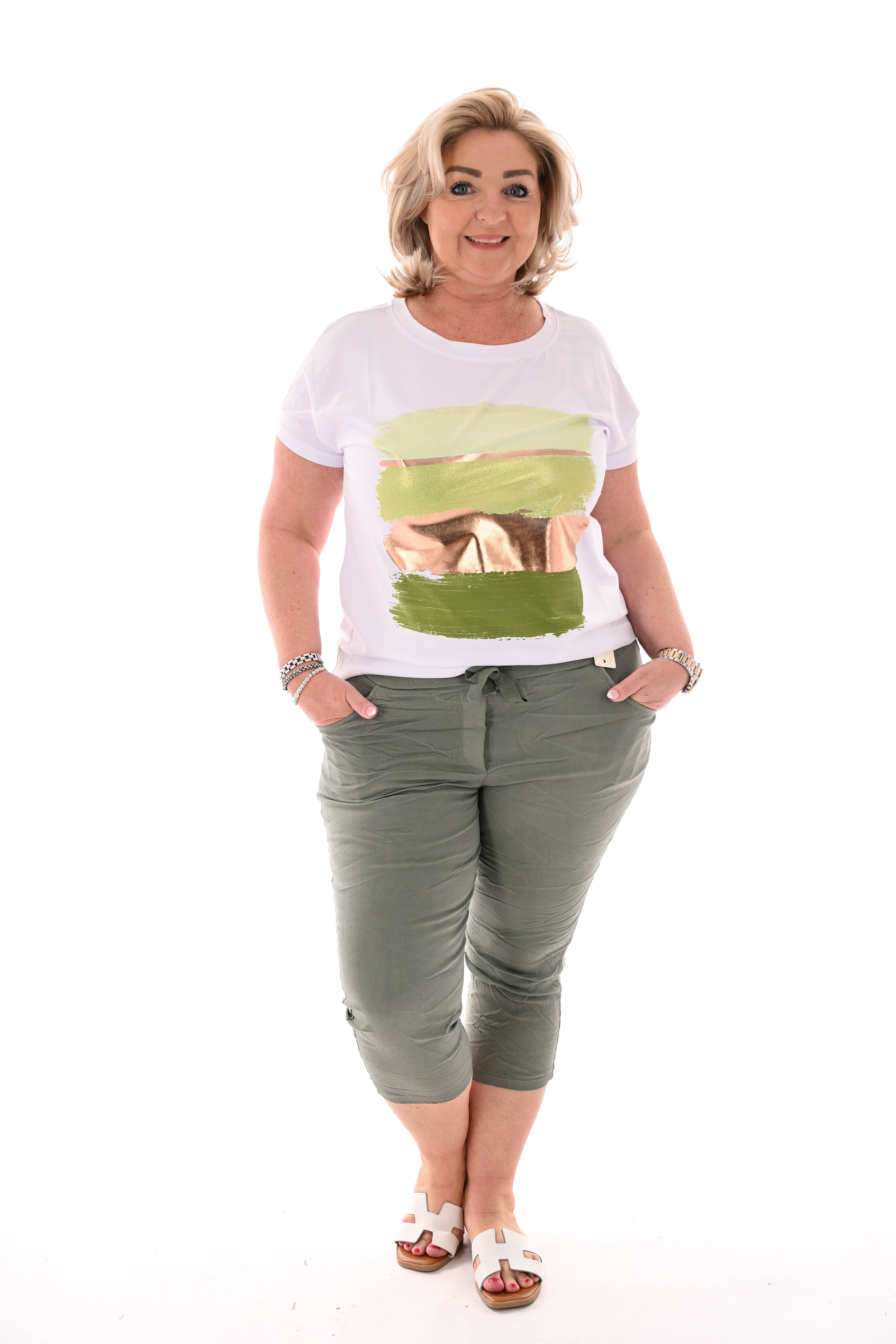 T-shirt vegen glitter lichtgroen