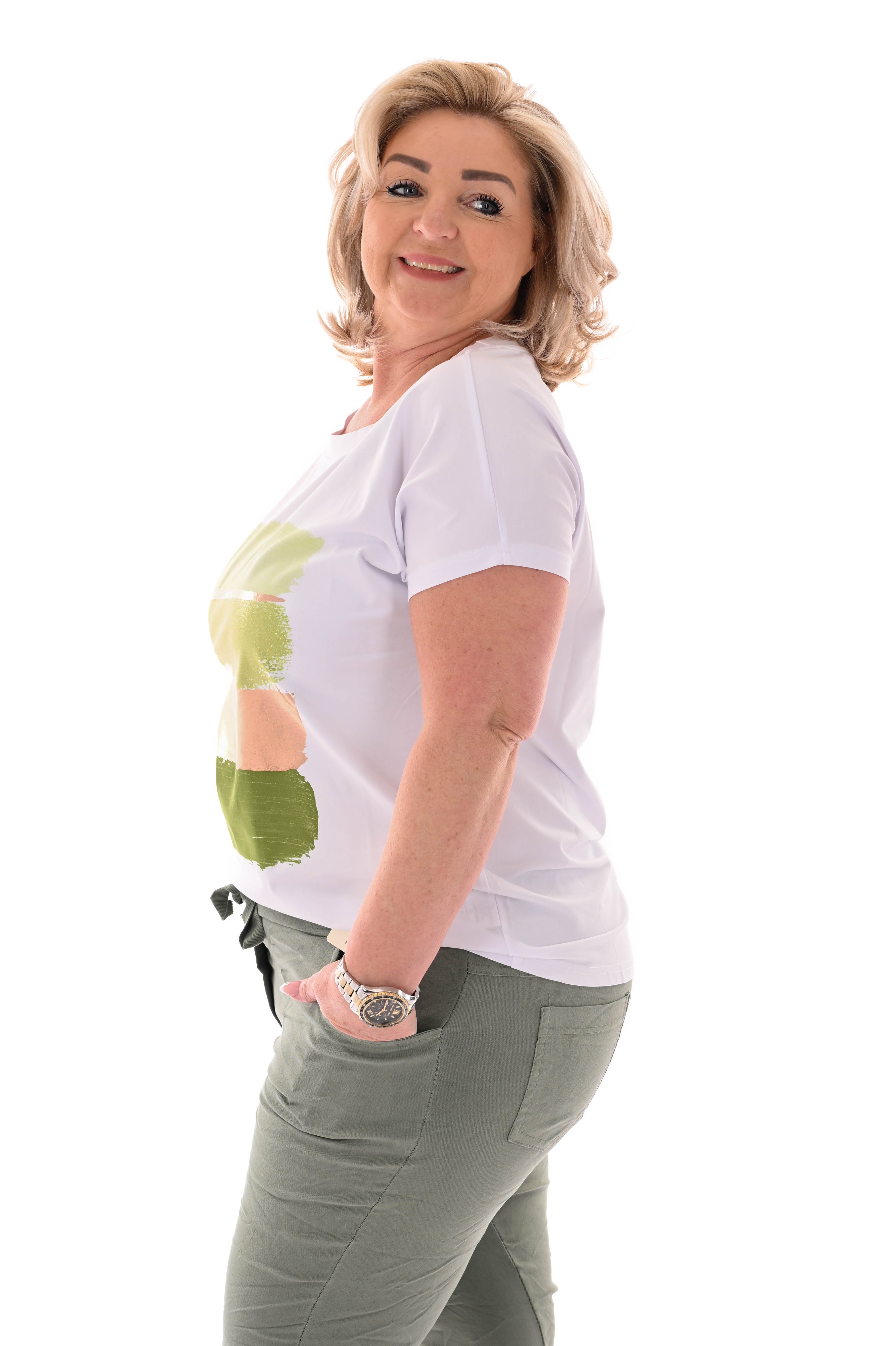 T-shirt vegen glitter lichtgroen