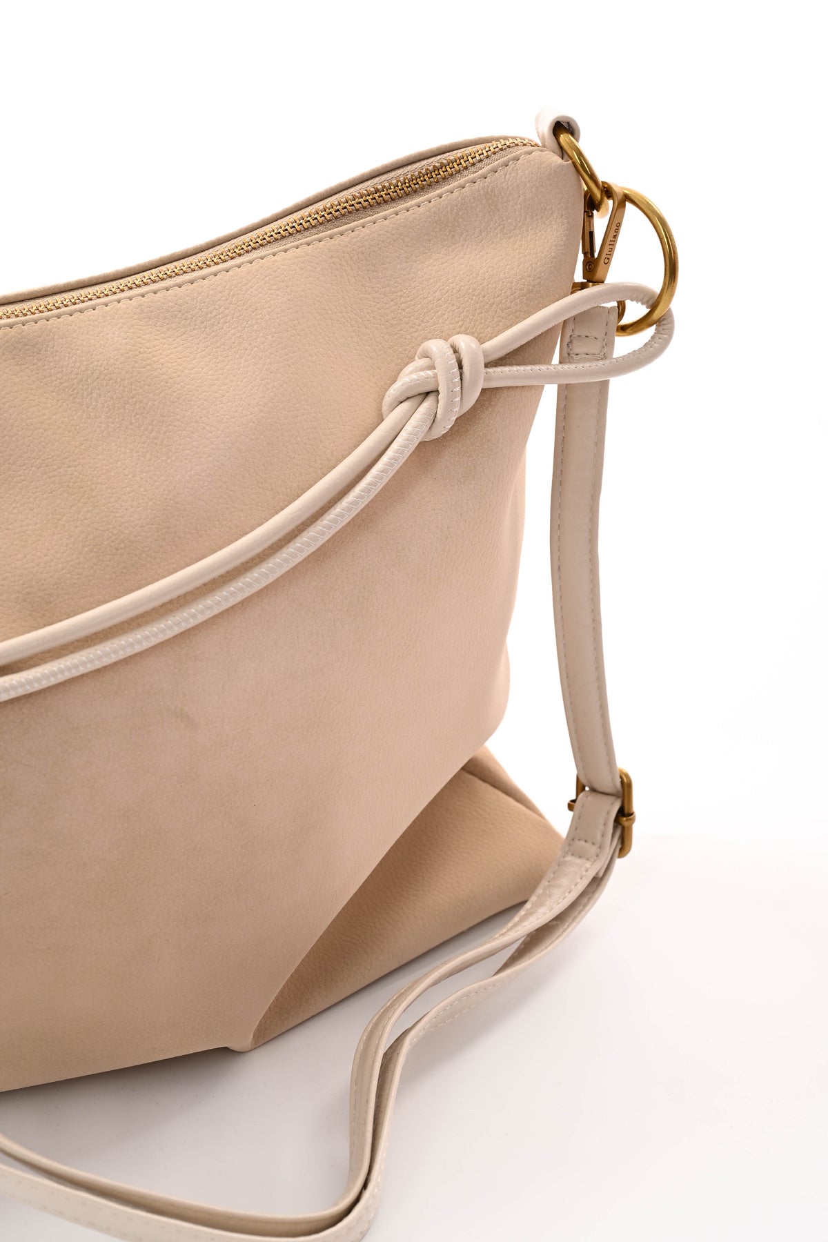 Grote vierkante tas met cirkels beige